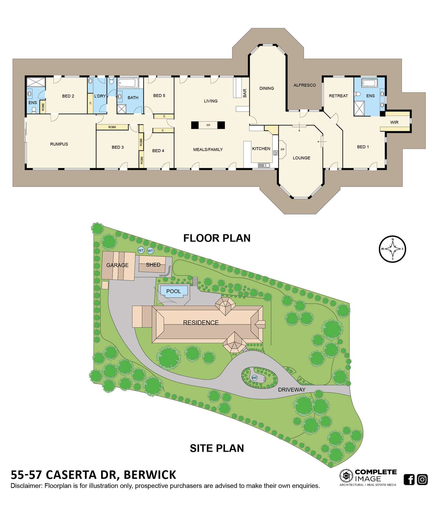 Floorplan of Homely house listing, 55-57 Caserta Drive, Berwick VIC 3806