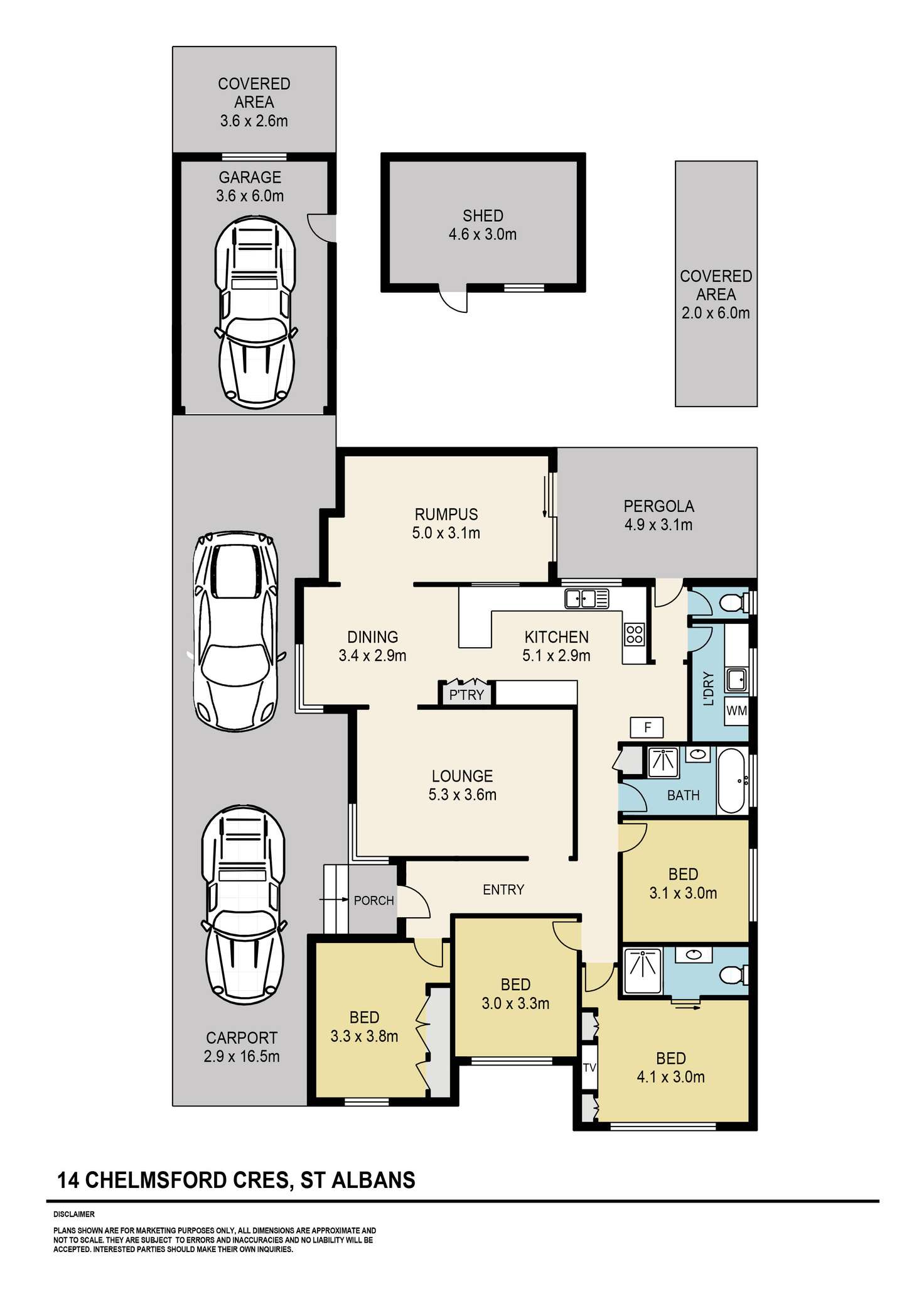 Floorplan of Homely house listing, 14 Chelmsford Crescent, St Albans VIC 3021