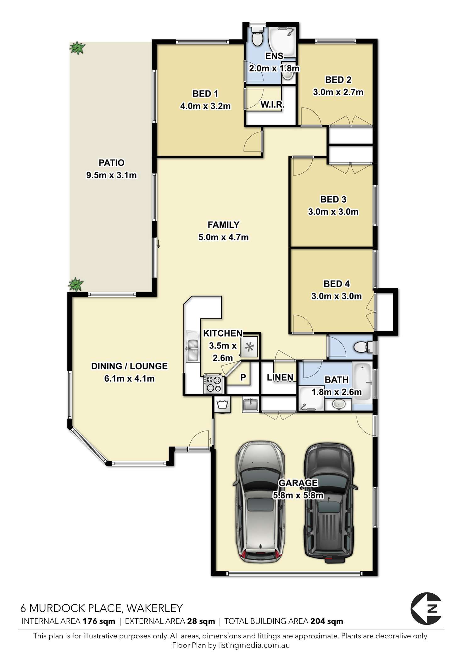 Floorplan of Homely house listing, 6 Murdock Place, Wakerley QLD 4154