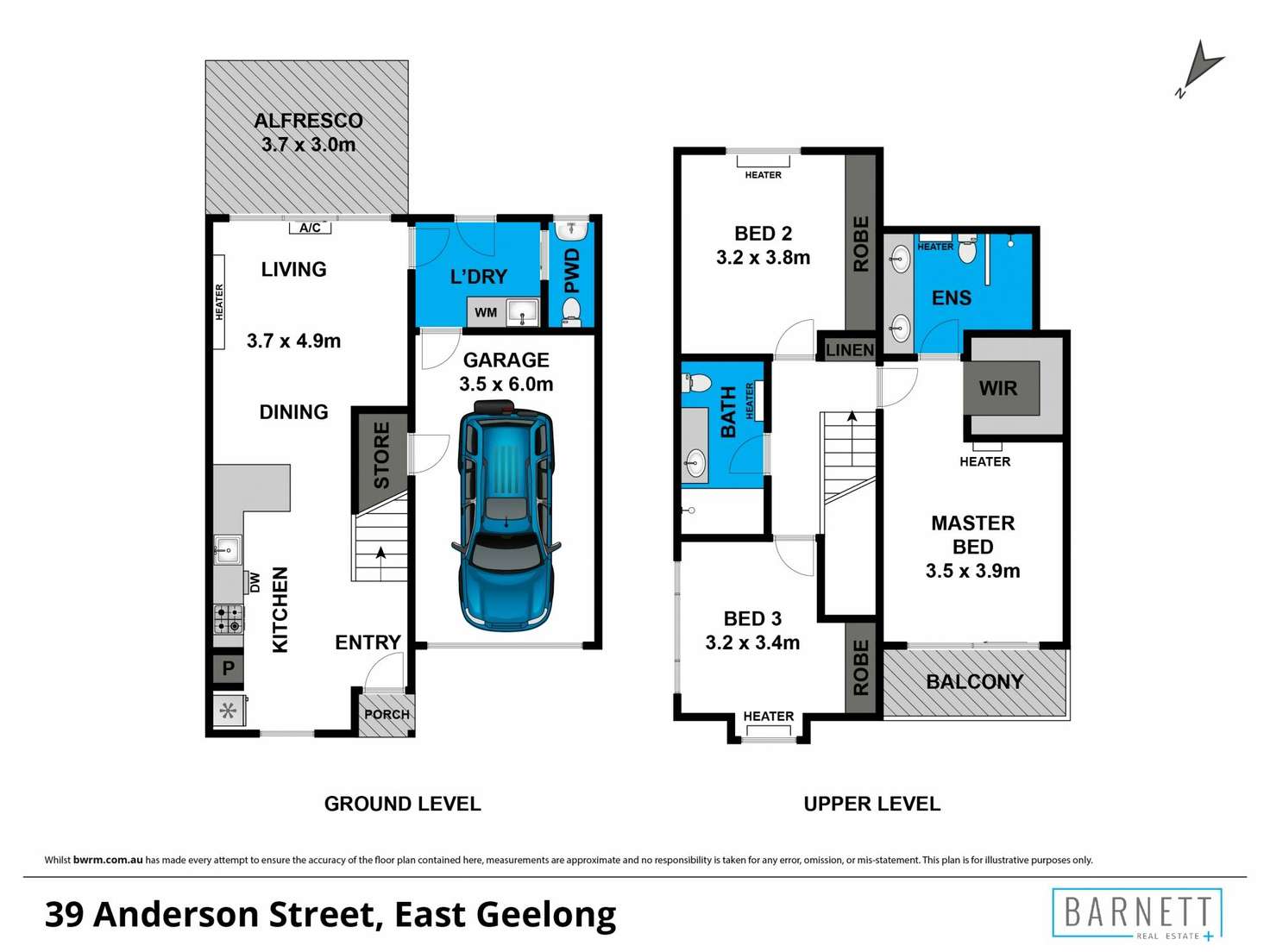 Floorplan of Homely townhouse listing, 39 Anderson Street, East Geelong VIC 3219