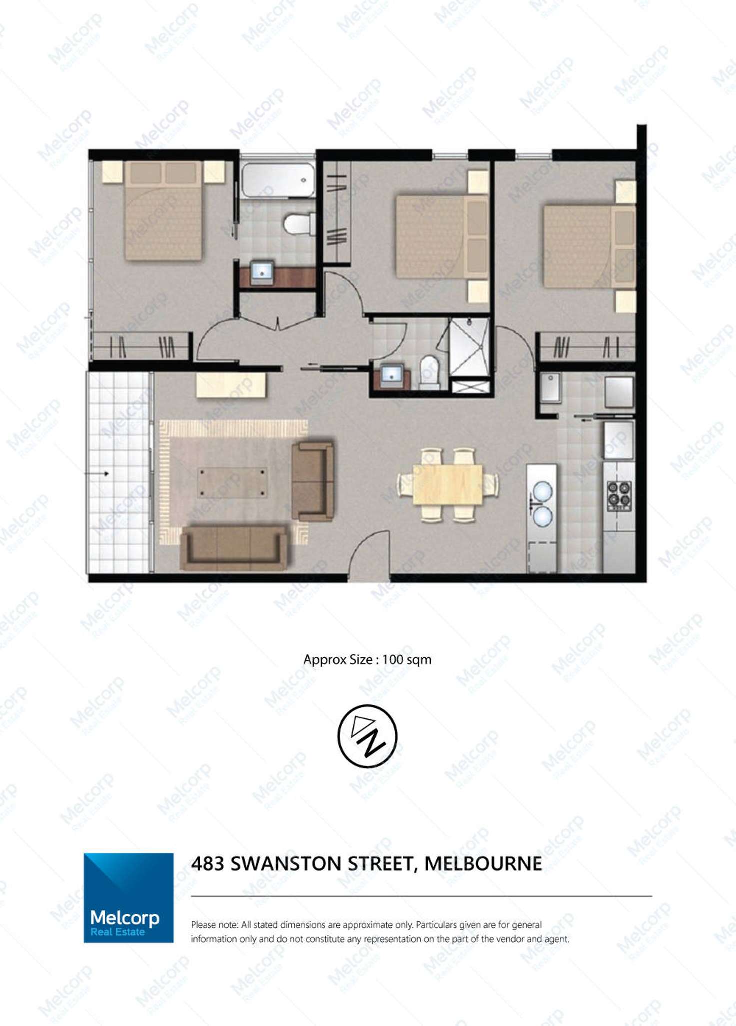 Floorplan of Homely apartment listing, 2701/483 Swanston Street, Melbourne VIC 3000