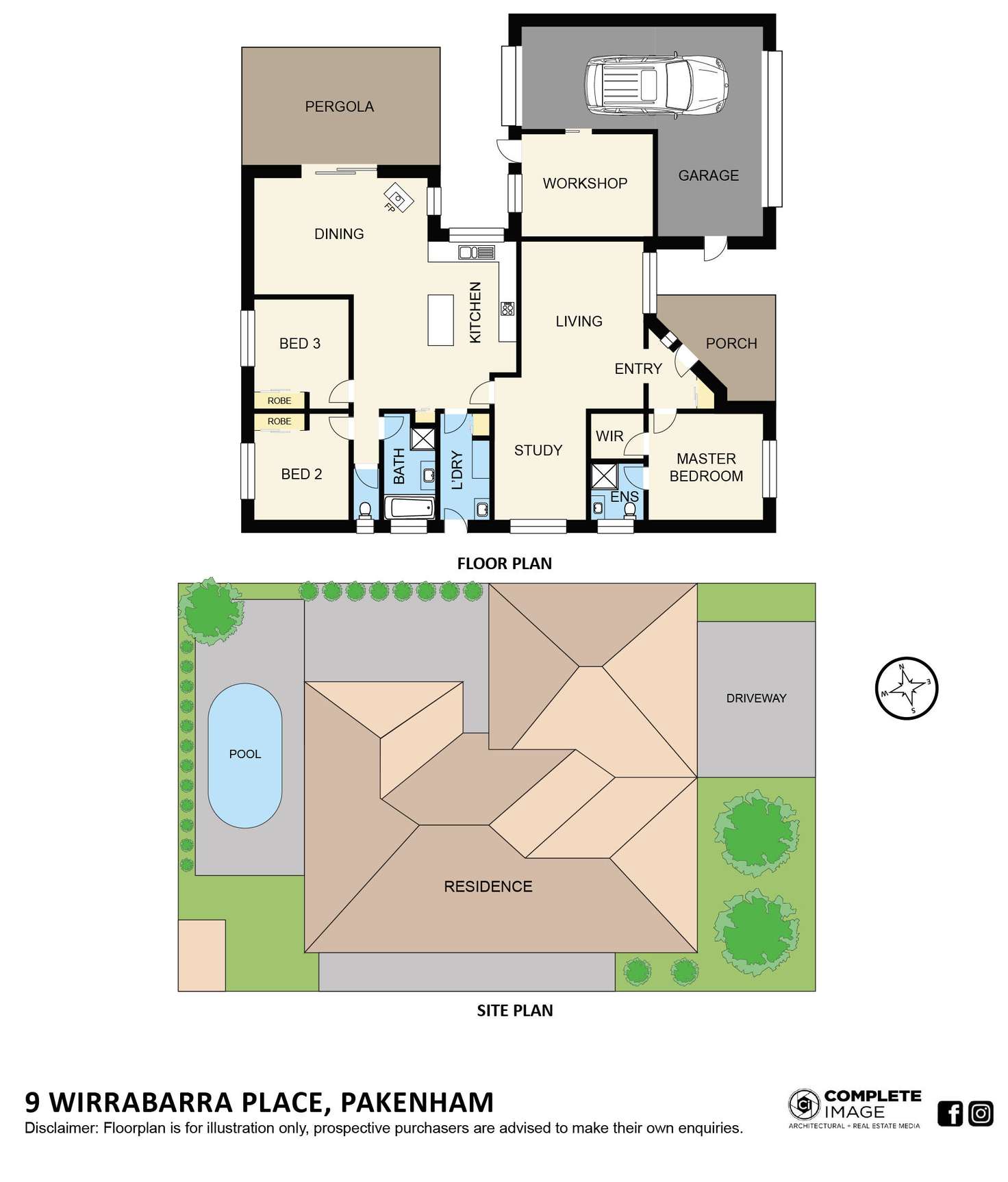 Floorplan of Homely house listing, 9 Wirrabarra Place, Berwick VIC 3806