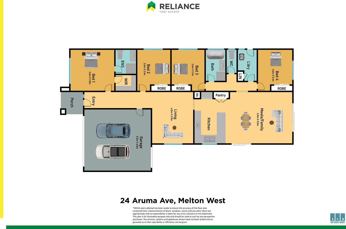 Floorplan of Homely house listing, 24 Aruma Avenue, Harkness VIC 3337