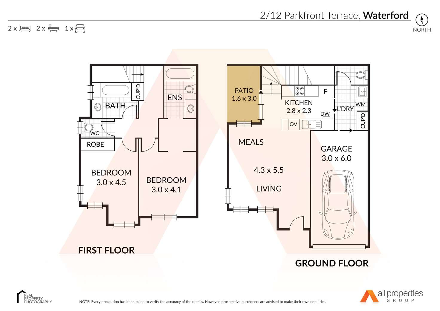 Floorplan of Homely unit listing, 2/12 Parkfront Terrace, Waterford QLD 4133