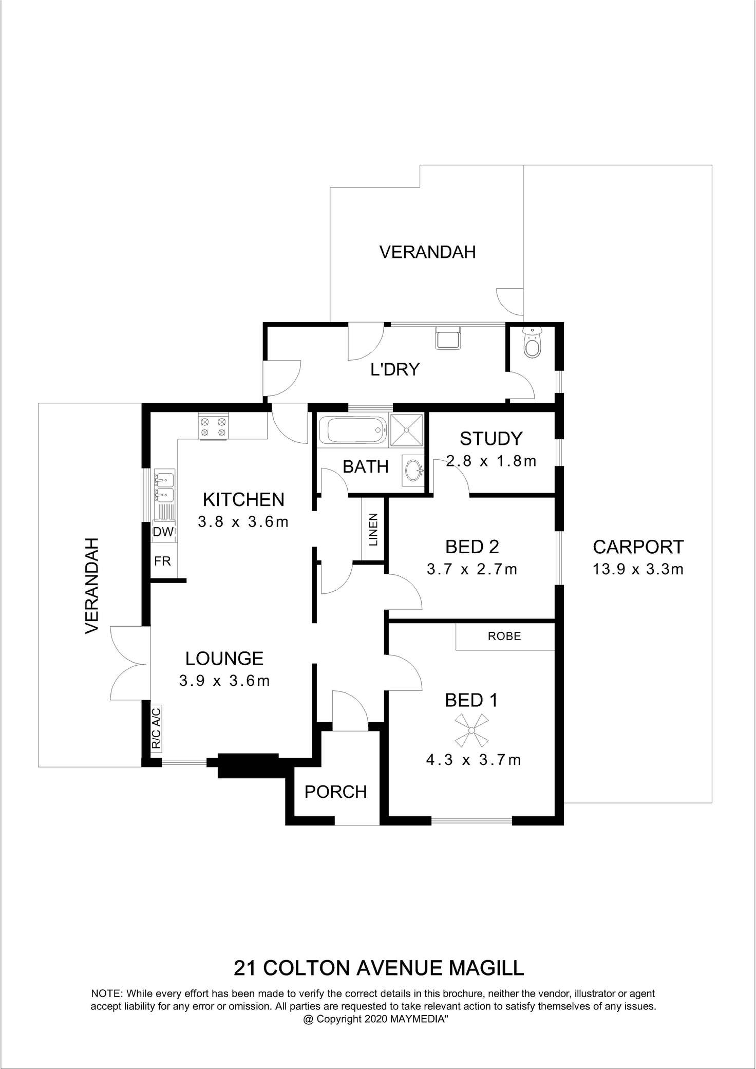 Floorplan of Homely house listing, 21 Colton Avenue, Magill SA 5072