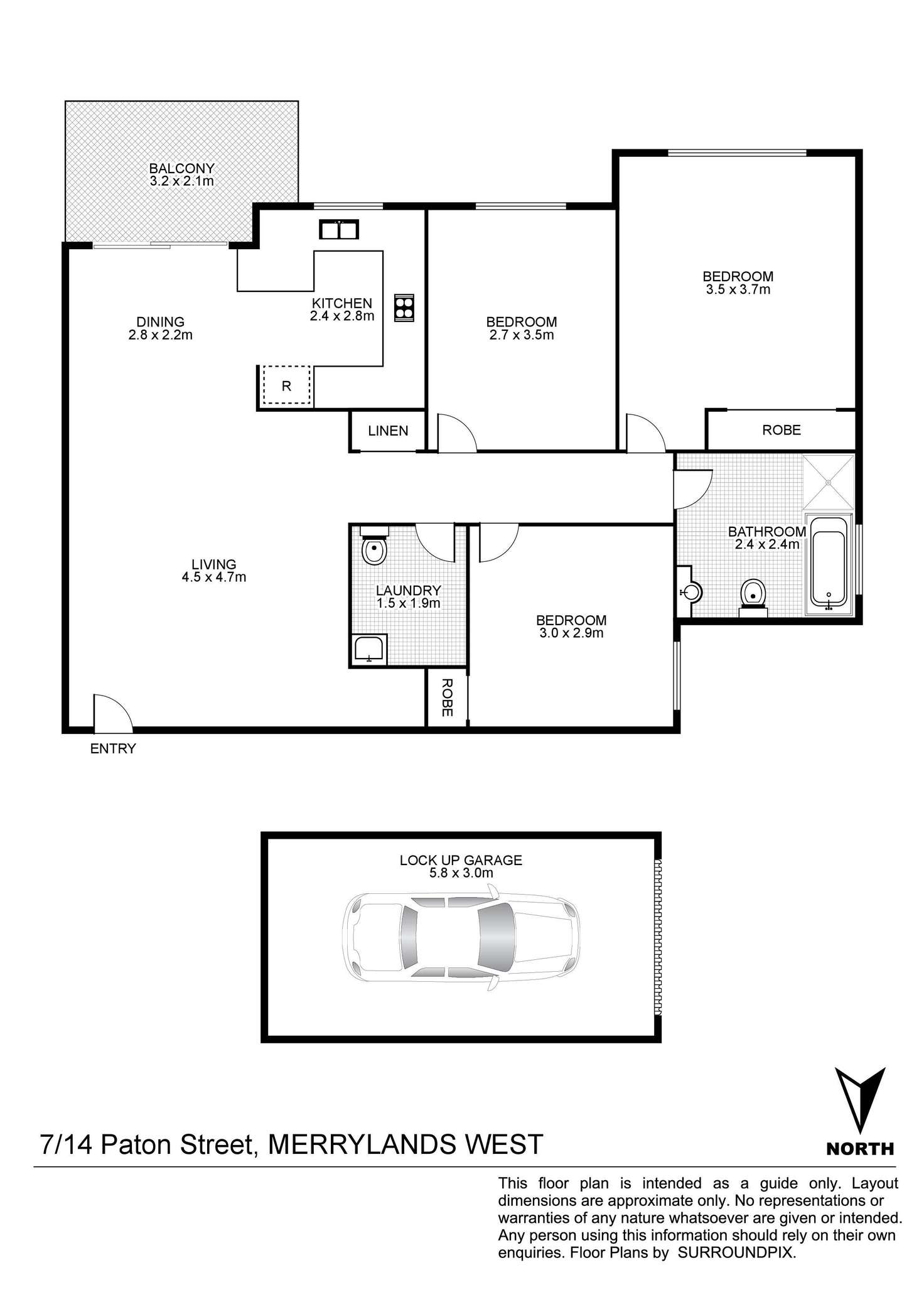 Floorplan of Homely unit listing, 7/14-16 Paton Street, Merrylands NSW 2160