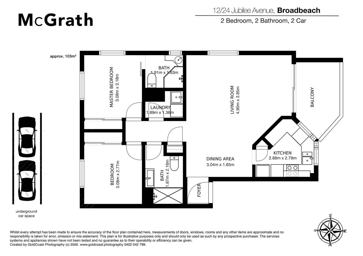 Floorplan of Homely apartment listing, 12/24 Jubilee Avenue, Broadbeach QLD 4218