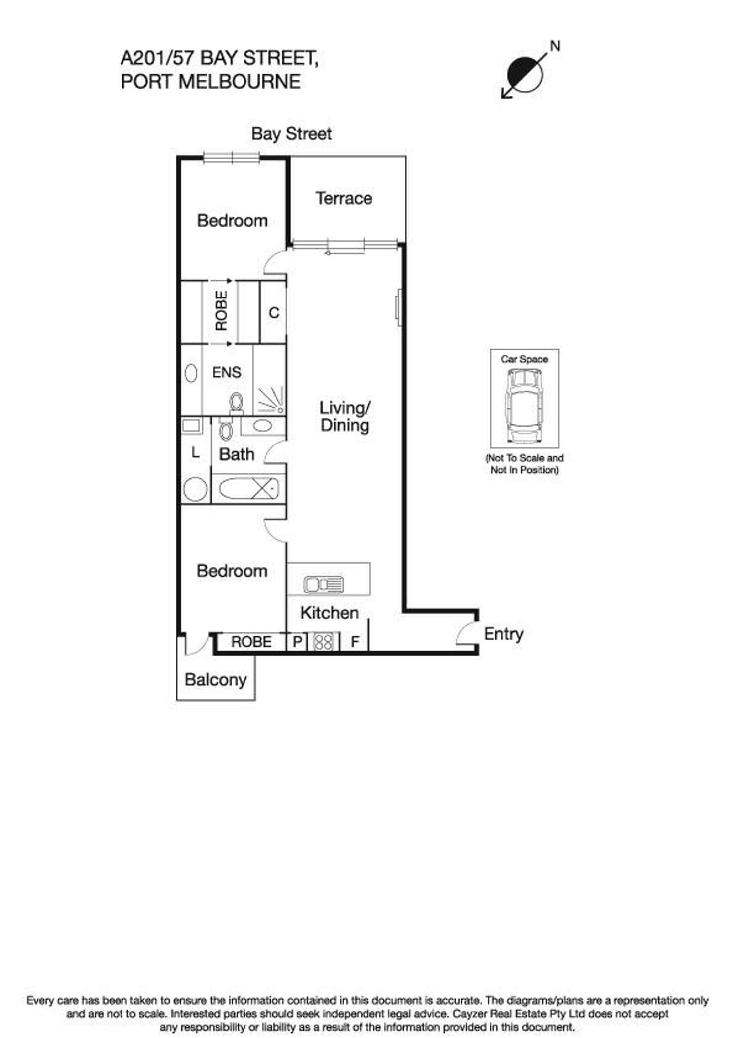 Floorplan of Homely apartment listing, A201/57 Bay Street, Port Melbourne VIC 3207