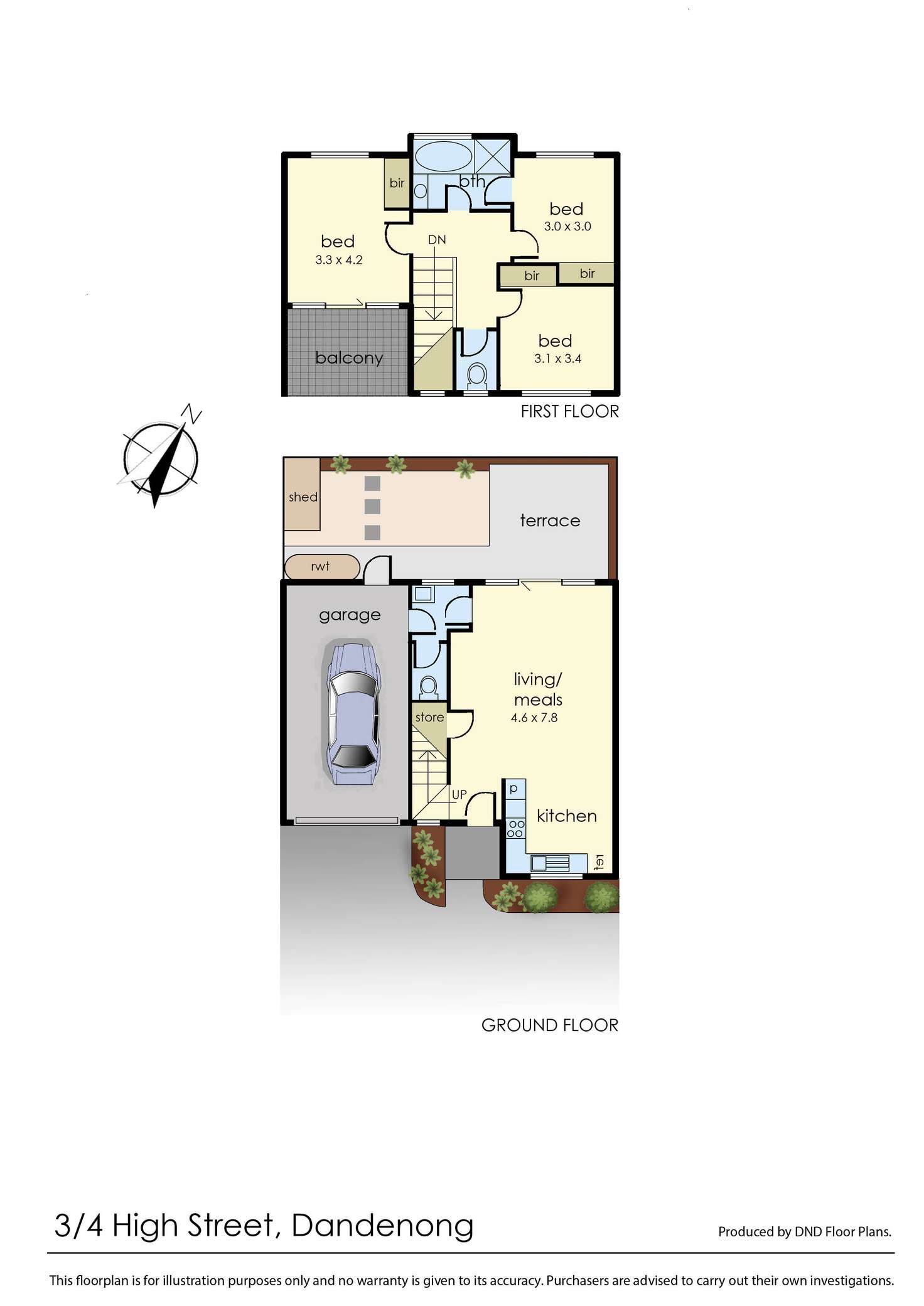Floorplan of Homely townhouse listing, 3/4 High Street, Dandenong VIC 3175