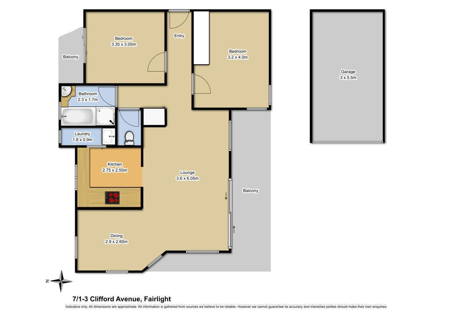 Floorplan of Homely apartment listing, 7/1-3 Clifford Avenue, Fairlight NSW 2094