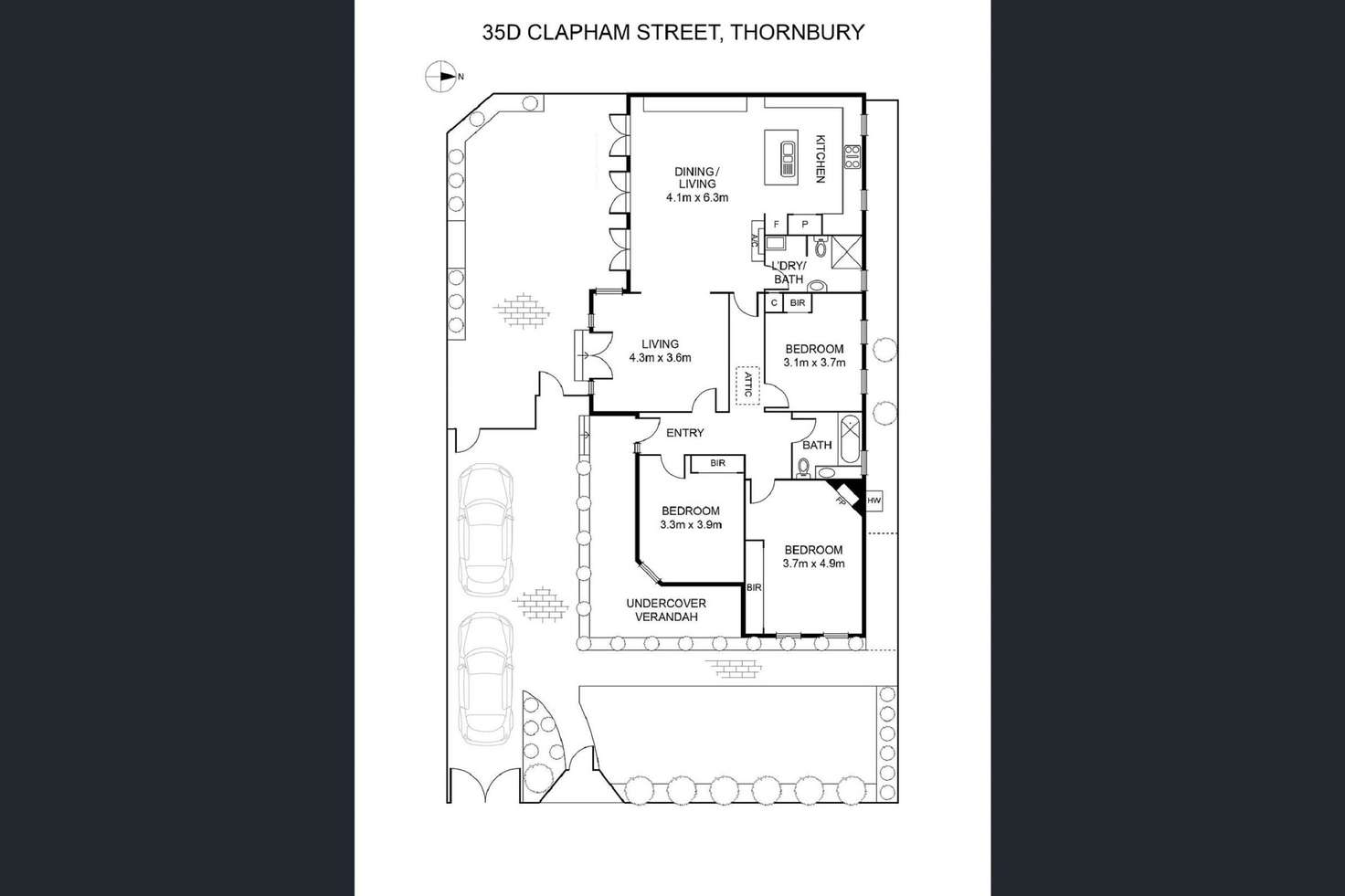 Floorplan of Homely house listing, 35D Clapham Street, Thornbury VIC 3071