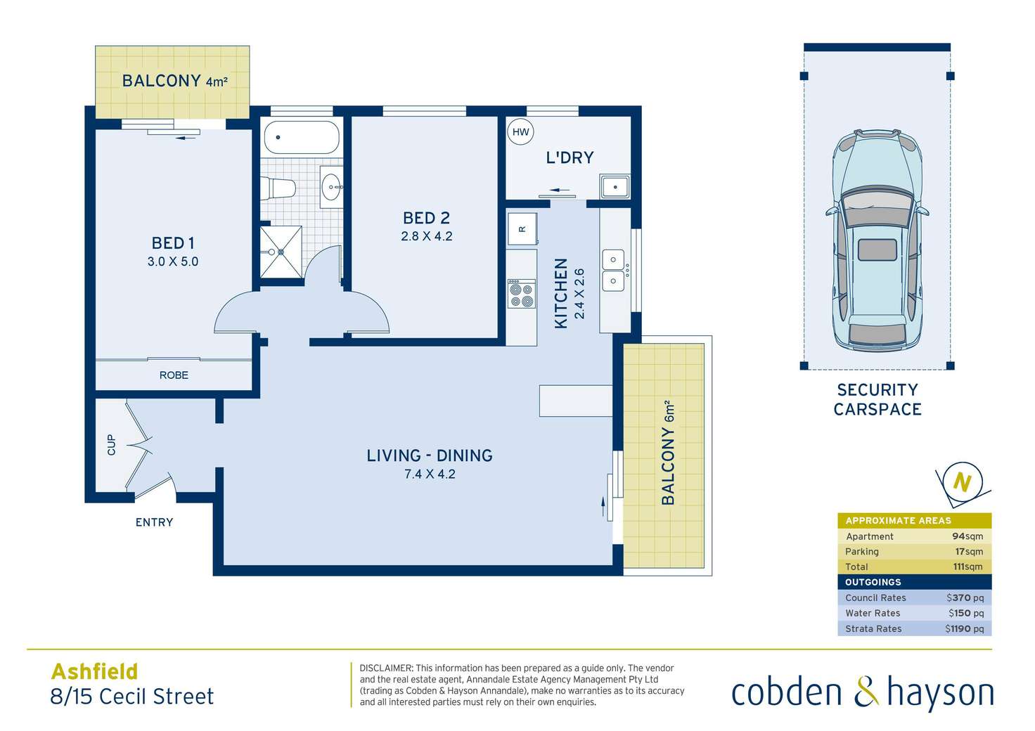 Floorplan of Homely apartment listing, 8/15 Cecil Street, Ashfield NSW 2131