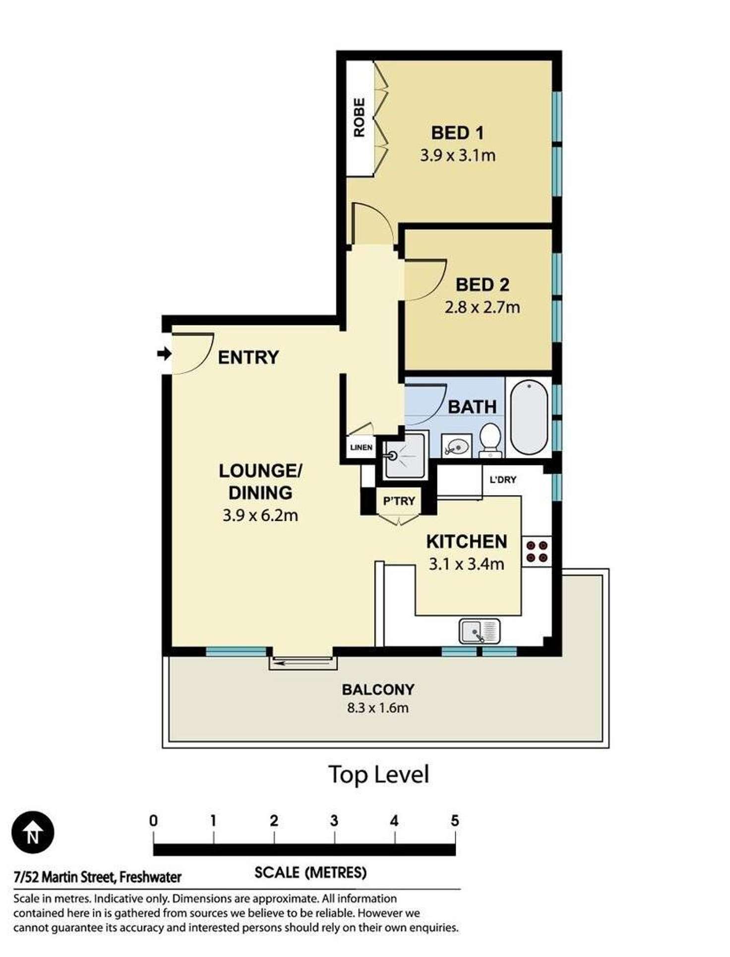 Floorplan of Homely unit listing, 7/52 Martin Street, Freshwater NSW 2096