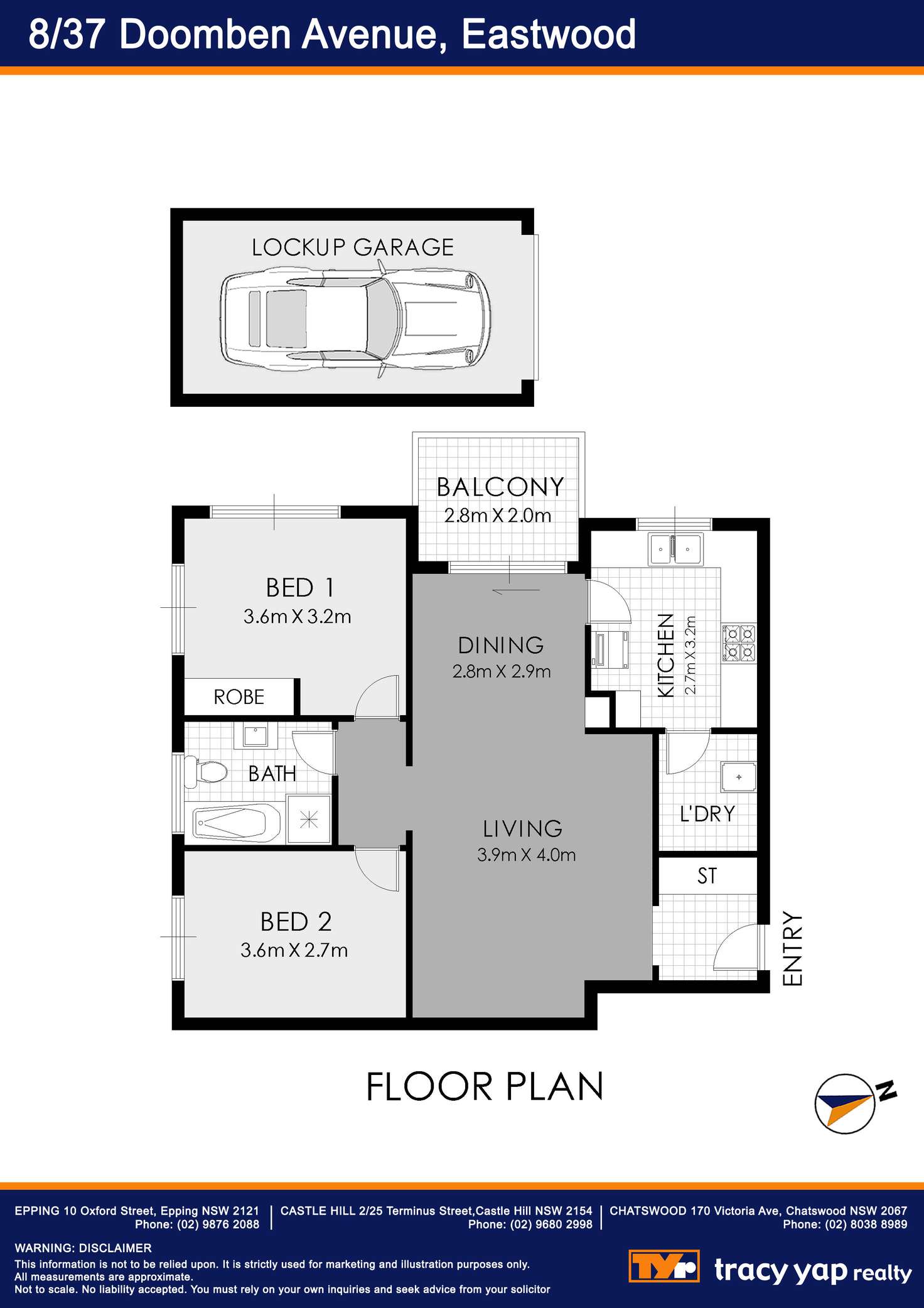 Floorplan of Homely unit listing, 8/37-39 Doomben Avenue, Eastwood NSW 2122