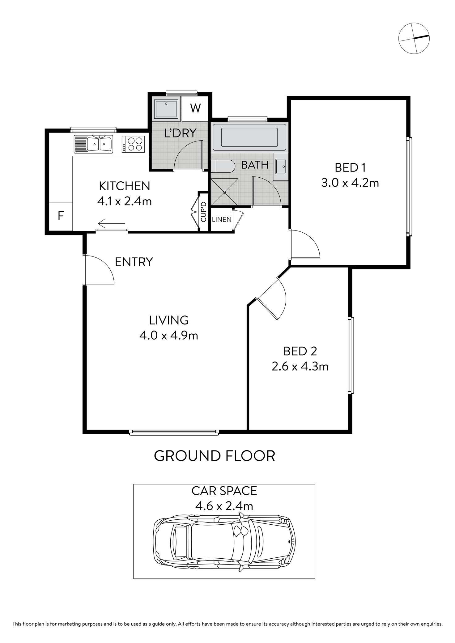 Floorplan of Homely apartment listing, 1/22 Wentworth Street, Croydon Park NSW 2133