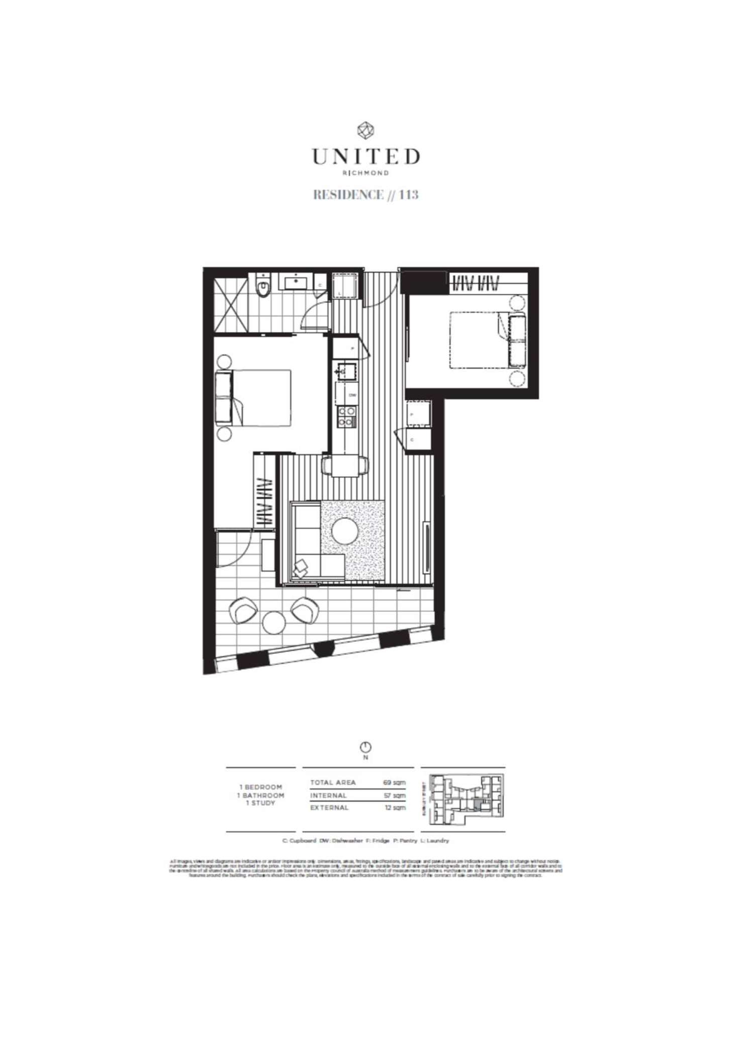 Floorplan of Homely apartment listing, 113/205 Burnley Street, Richmond VIC 3121