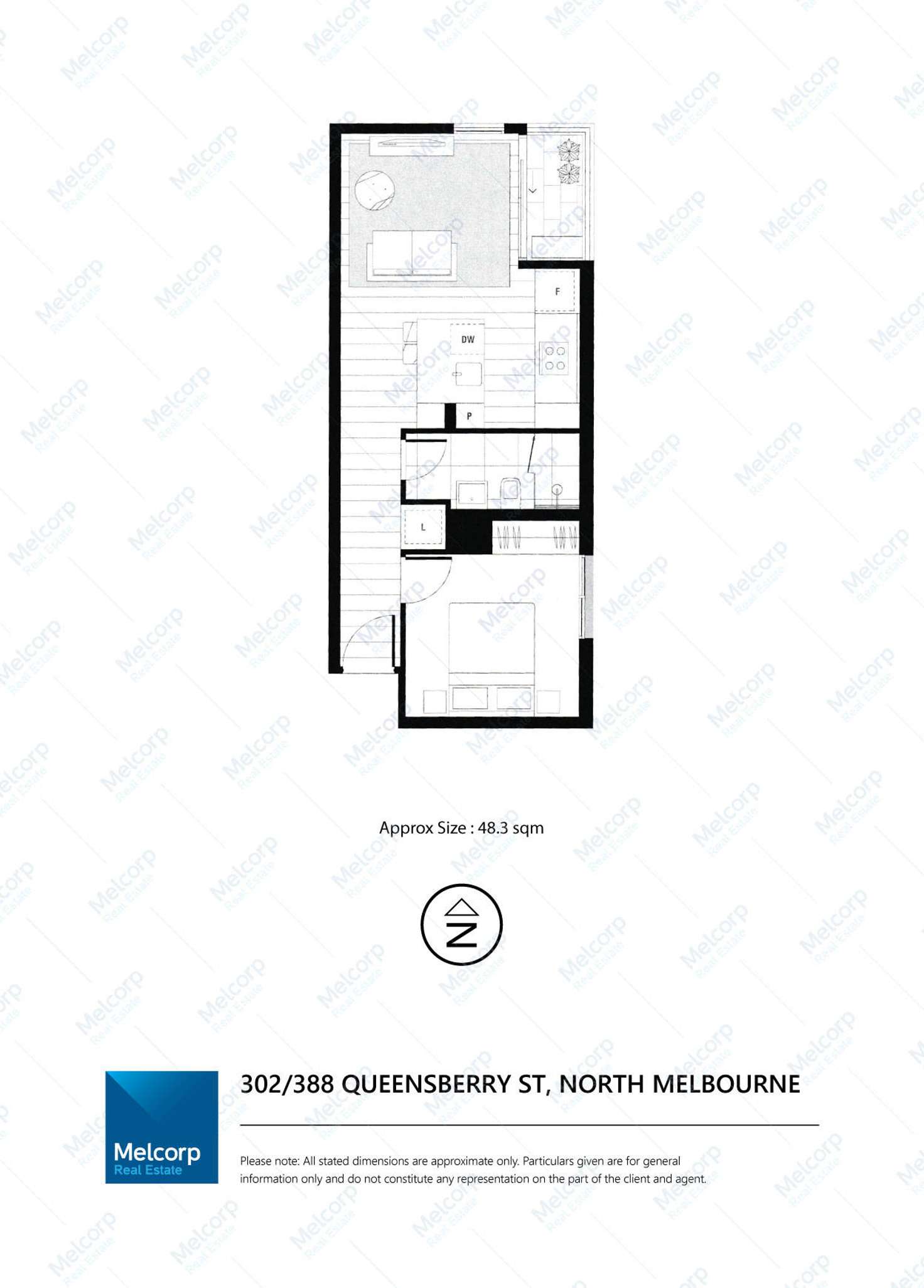 Floorplan of Homely apartment listing, 302/388 Queensberry Street, North Melbourne VIC 3051