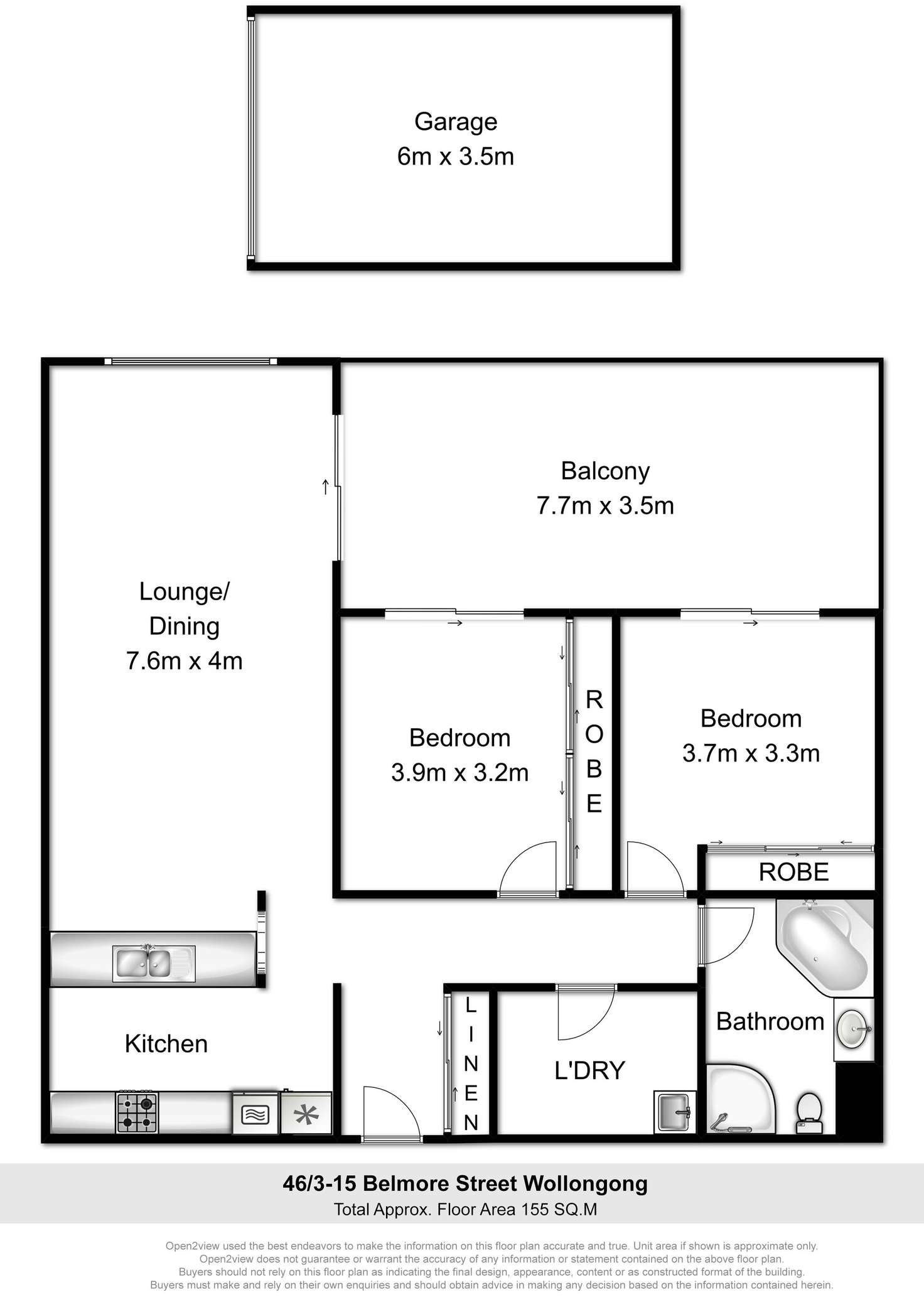 Floorplan of Homely unit listing, 46/3-15 Belmore Street, Wollongong NSW 2500