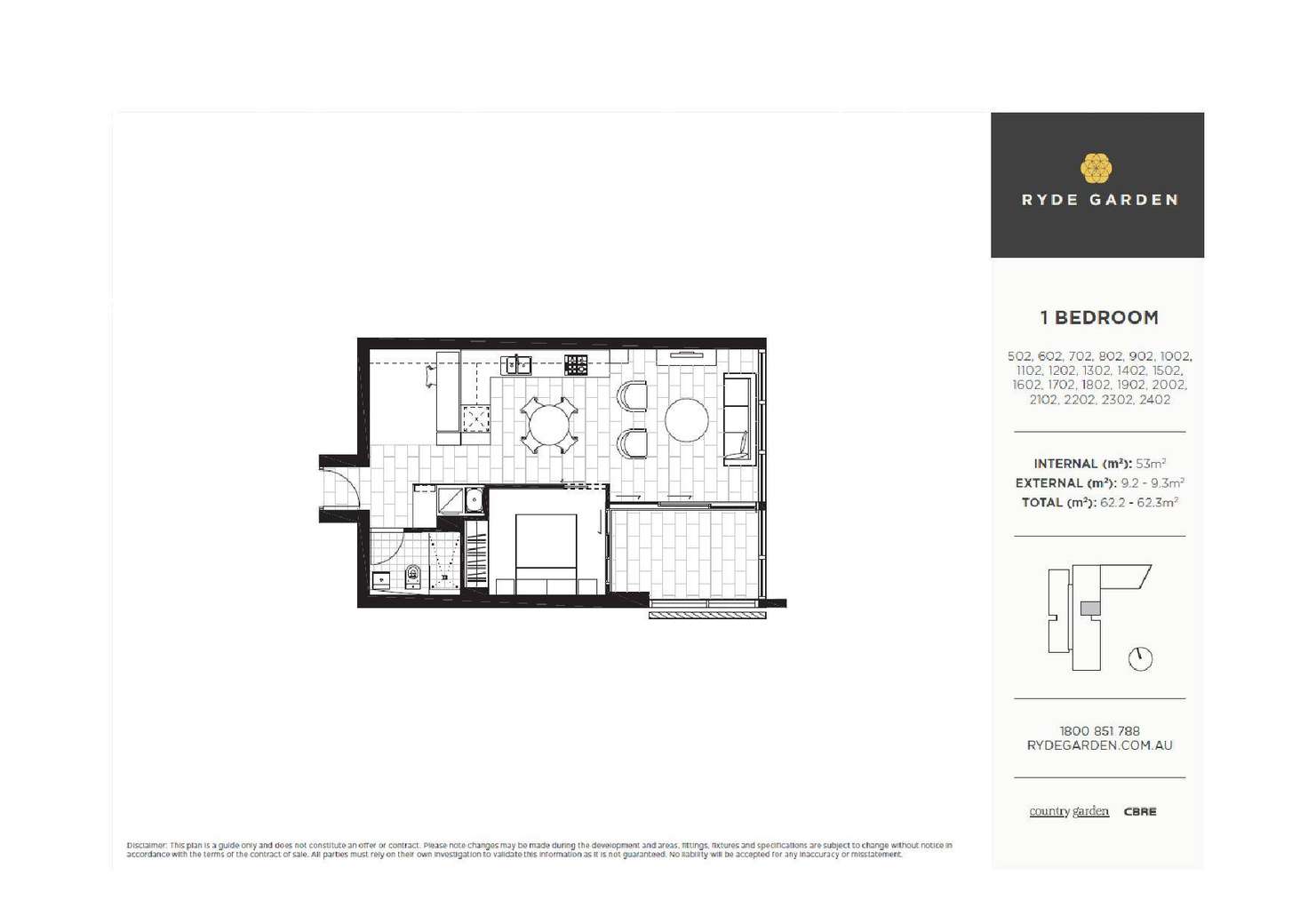 Floorplan of Homely unit listing, 1602/3 Network Place, North Ryde NSW 2113