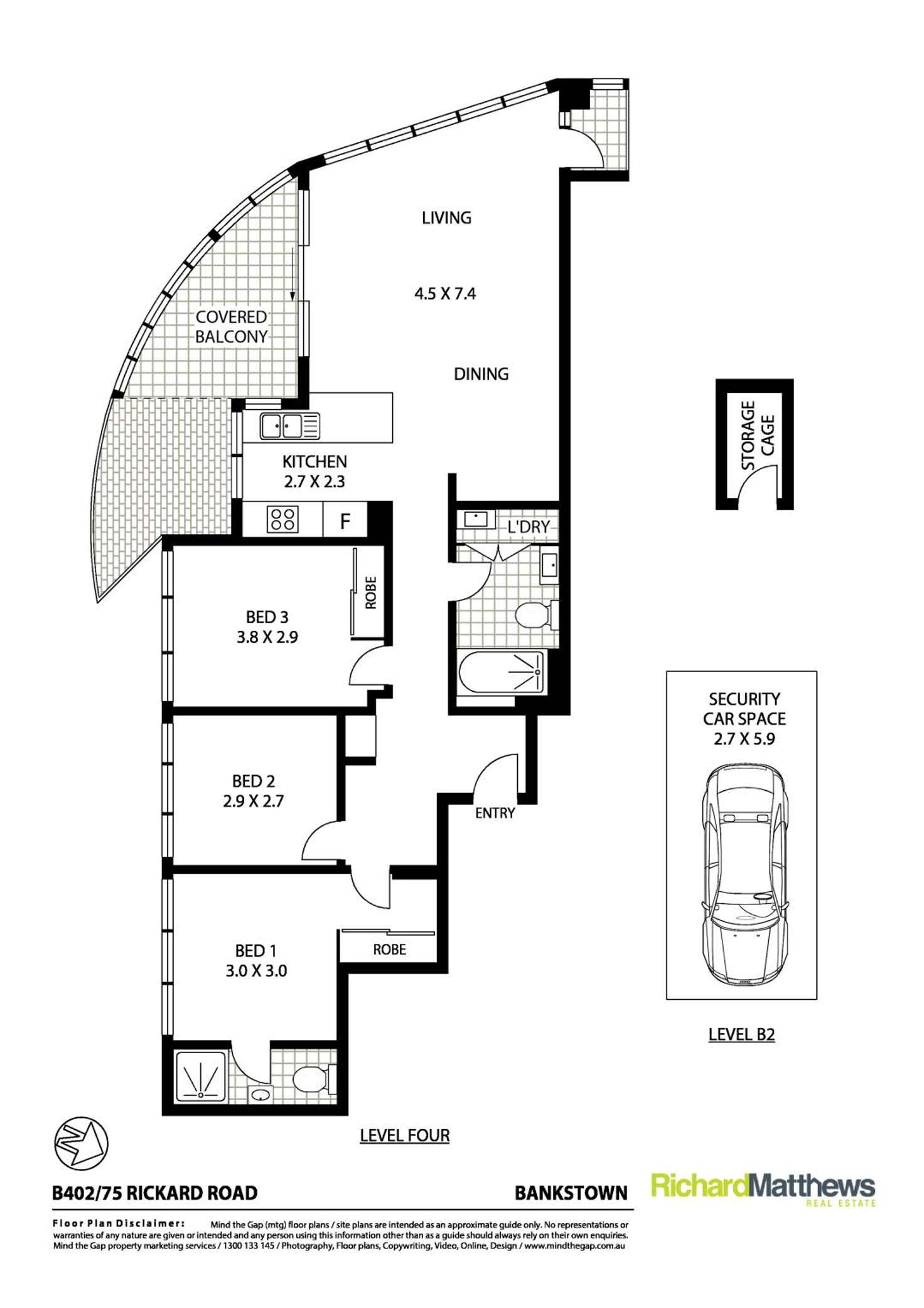 Floorplan of Homely apartment listing, B402/75 Rickard Road, Bankstown NSW 2200