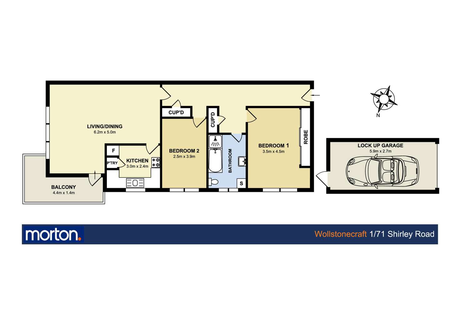 Floorplan of Homely apartment listing, 1/71 Shirley Road, Wollstonecraft NSW 2065