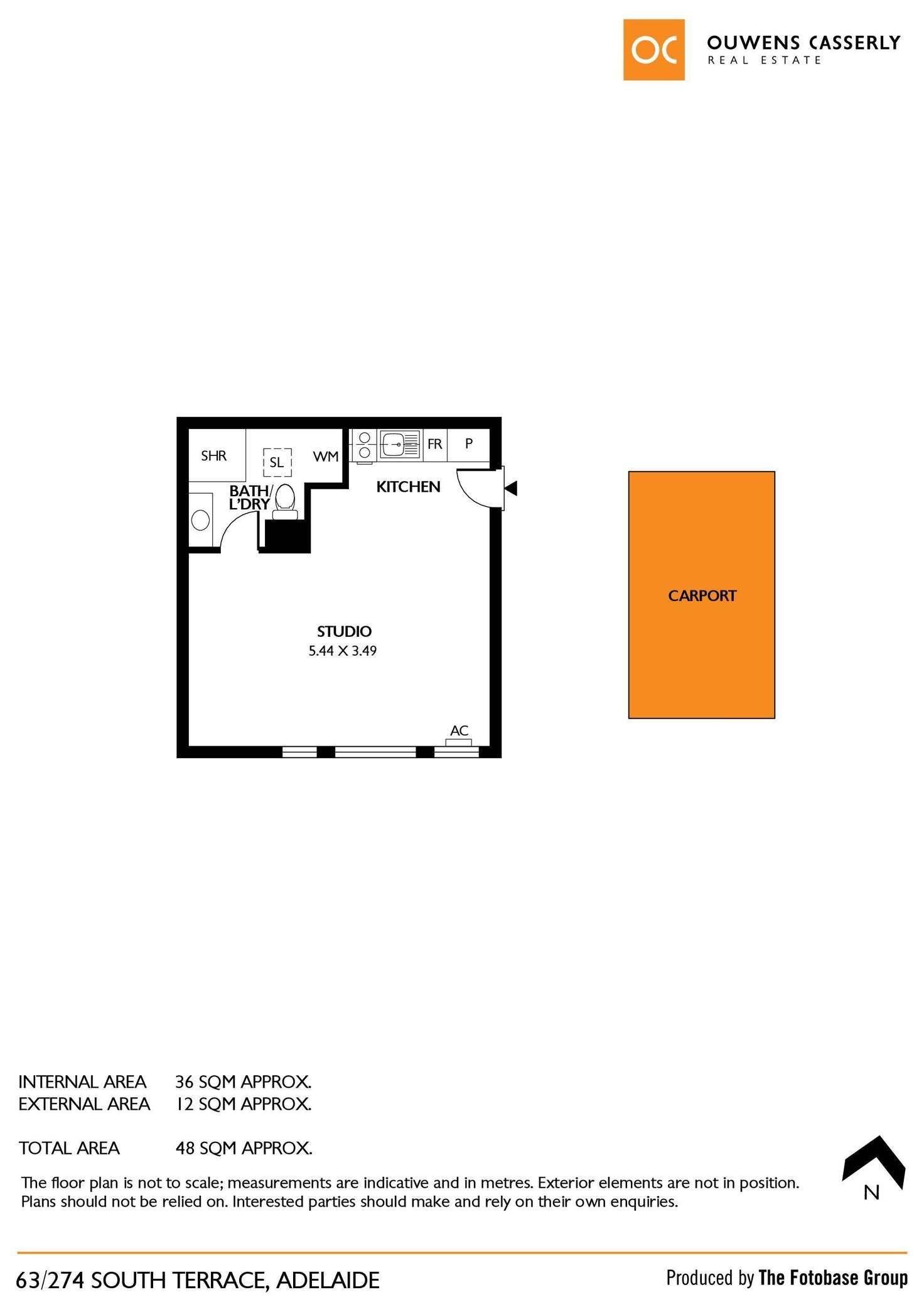 Floorplan of Homely unit listing, 63/274 South Terrace, Adelaide SA 5000
