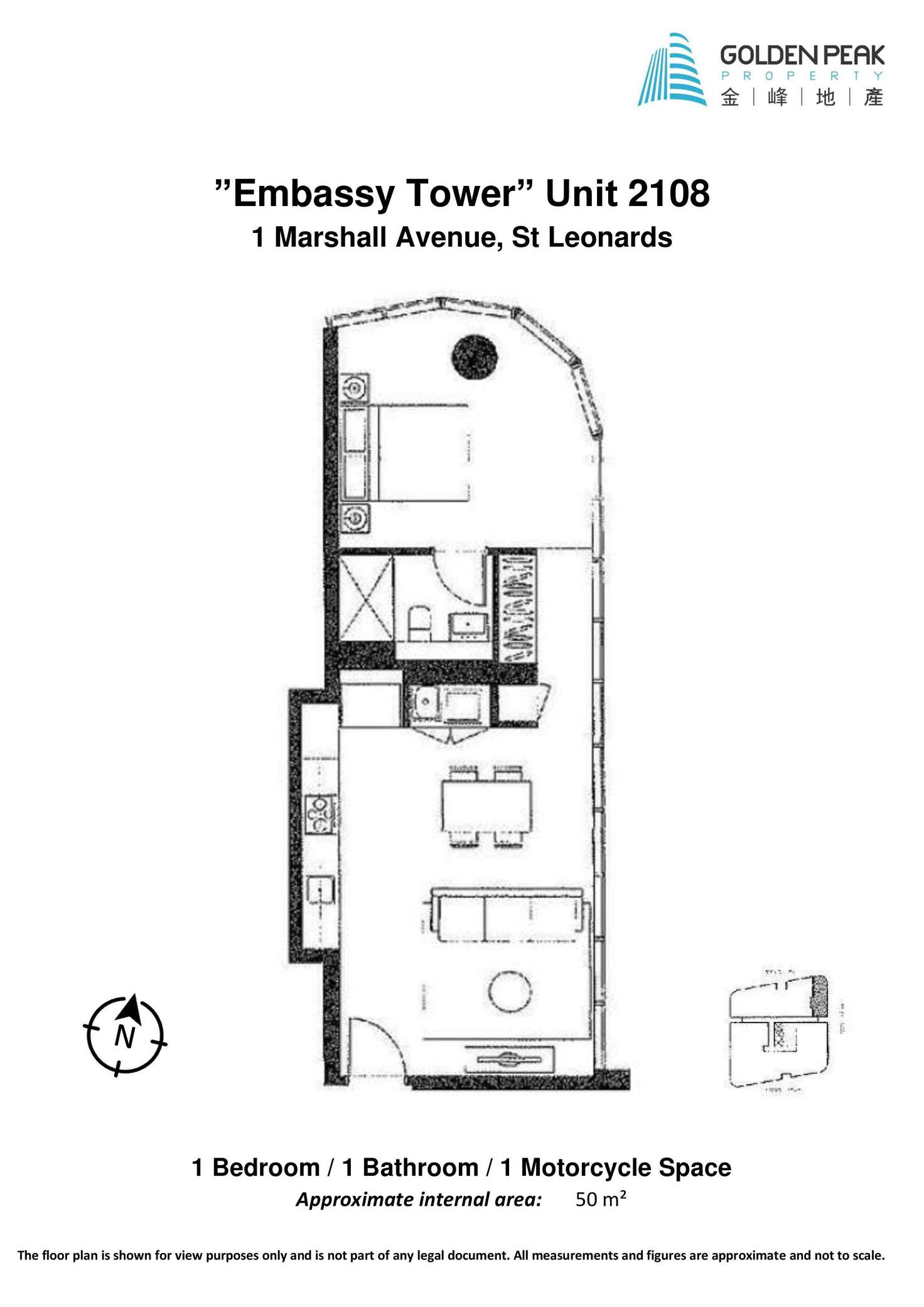 Floorplan of Homely apartment listing, 2108/1 Marshall Avenue, St Leonards NSW 2065