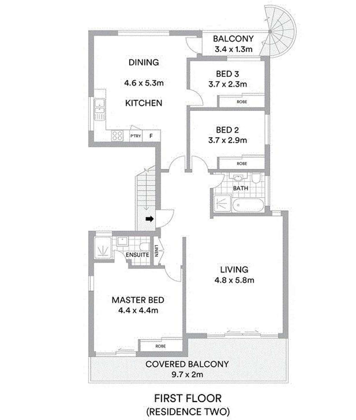 Floorplan of Homely semiDetached listing, 2/143 Elswick Street, Leichhardt NSW 2040