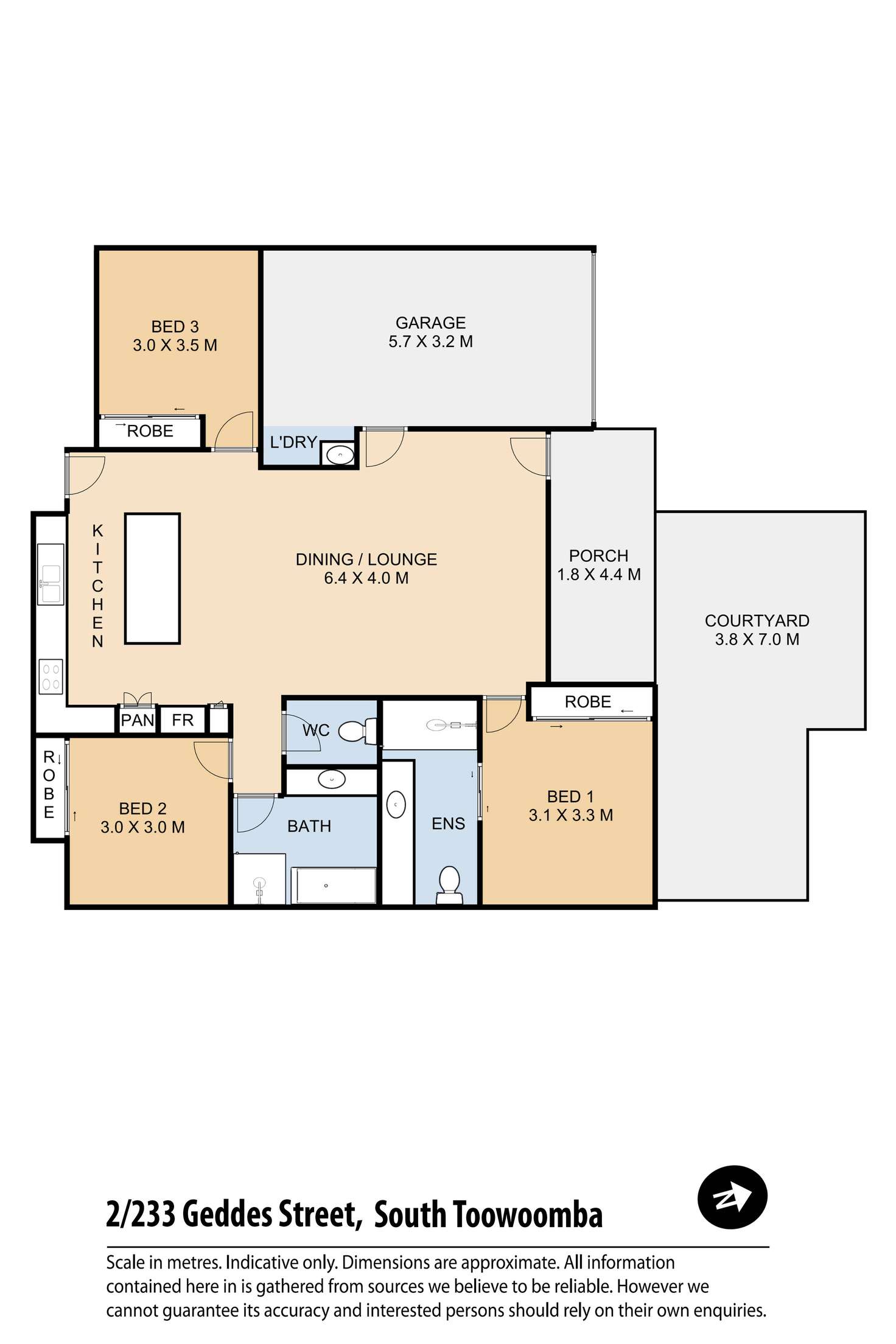 Floorplan of Homely unit listing, 2/233 Geddes Street, South Toowoomba QLD 4350