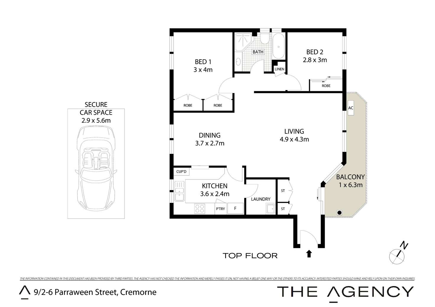 Floorplan of Homely apartment listing, 9/2-6 Parraween Street, Cremorne NSW 2090