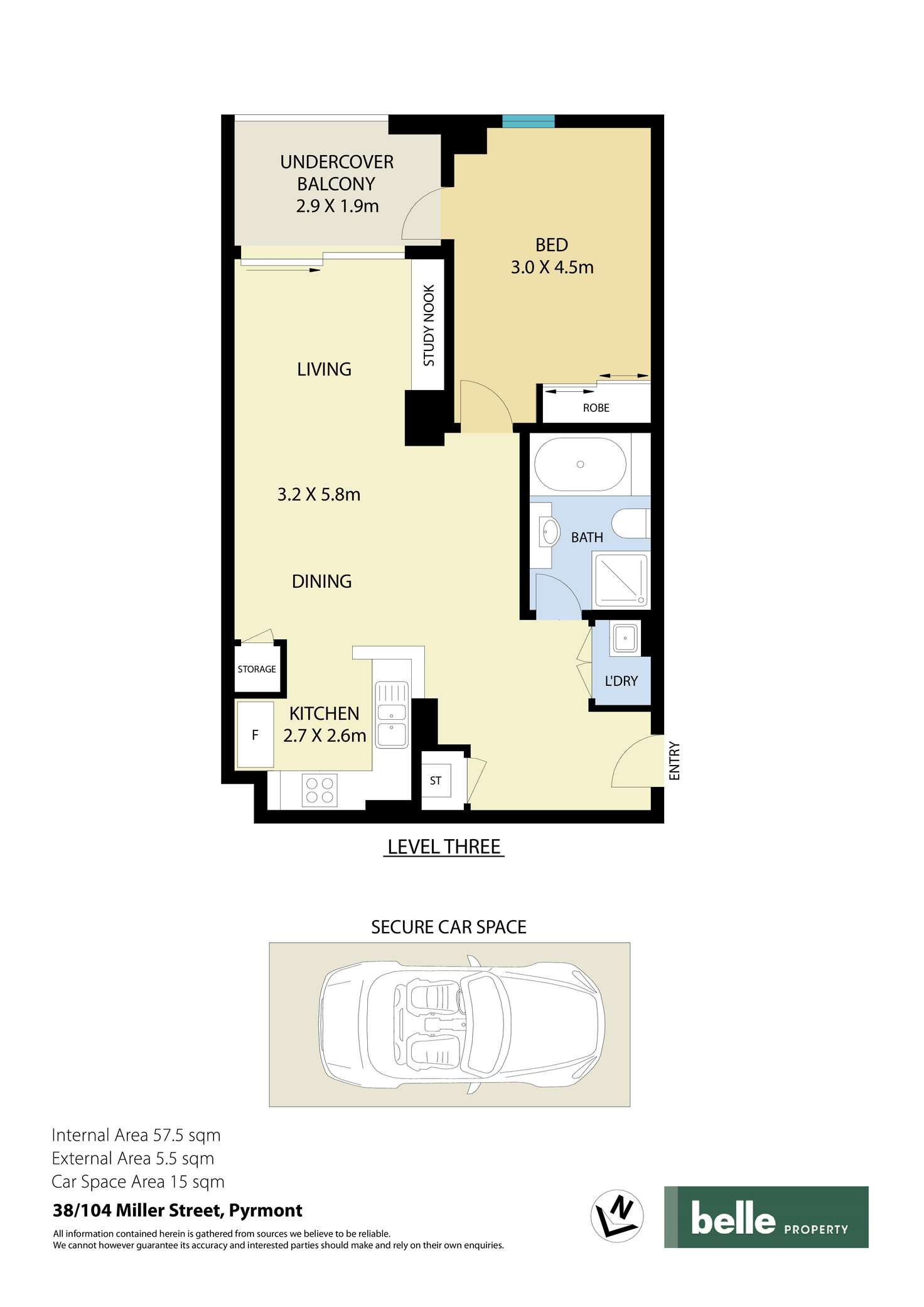 Floorplan of Homely unit listing, 38/104 Miller Street, Pyrmont NSW 2009