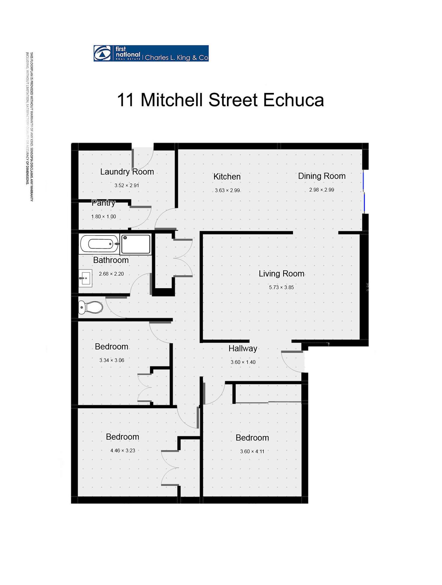 Floorplan of Homely house listing, 11 Mitchell Street, Echuca VIC 3564