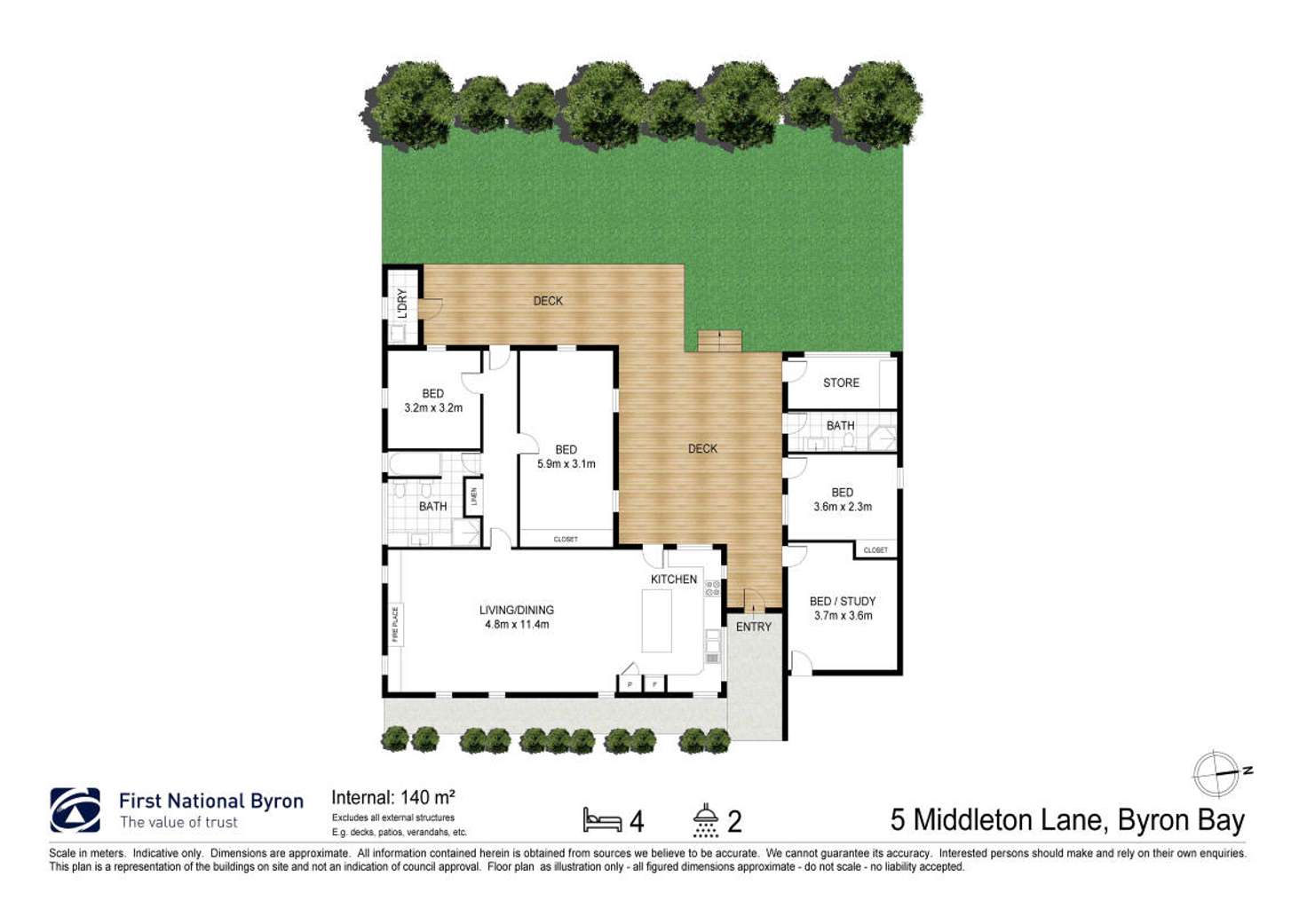 Floorplan of Homely house listing, 5 Middleton Lane, Byron Bay NSW 2481