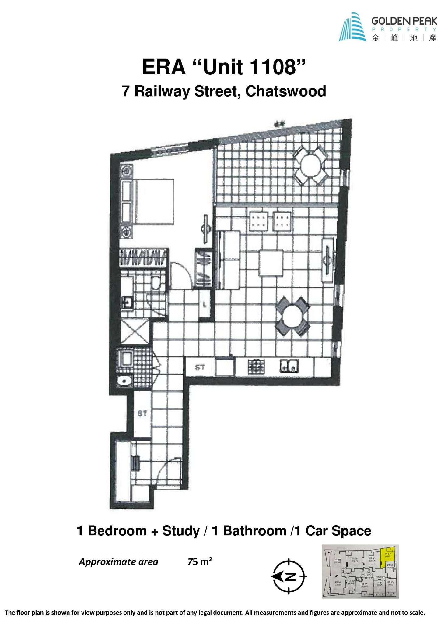 Floorplan of Homely apartment listing, 1108/7 Railway Street, Chatswood NSW 2067