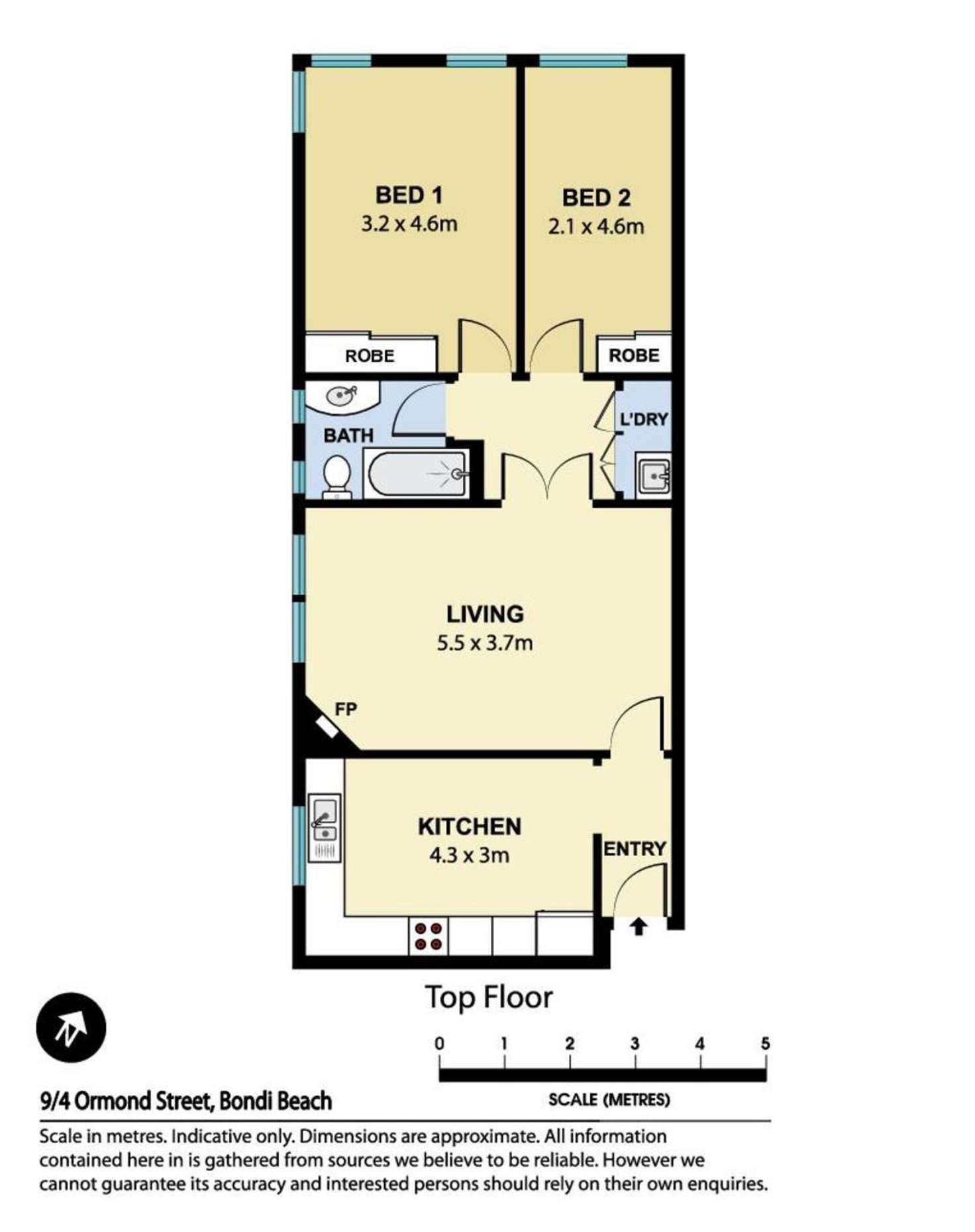 Floorplan of Homely apartment listing, 9/4 Ormond Street, Bondi Beach NSW 2026