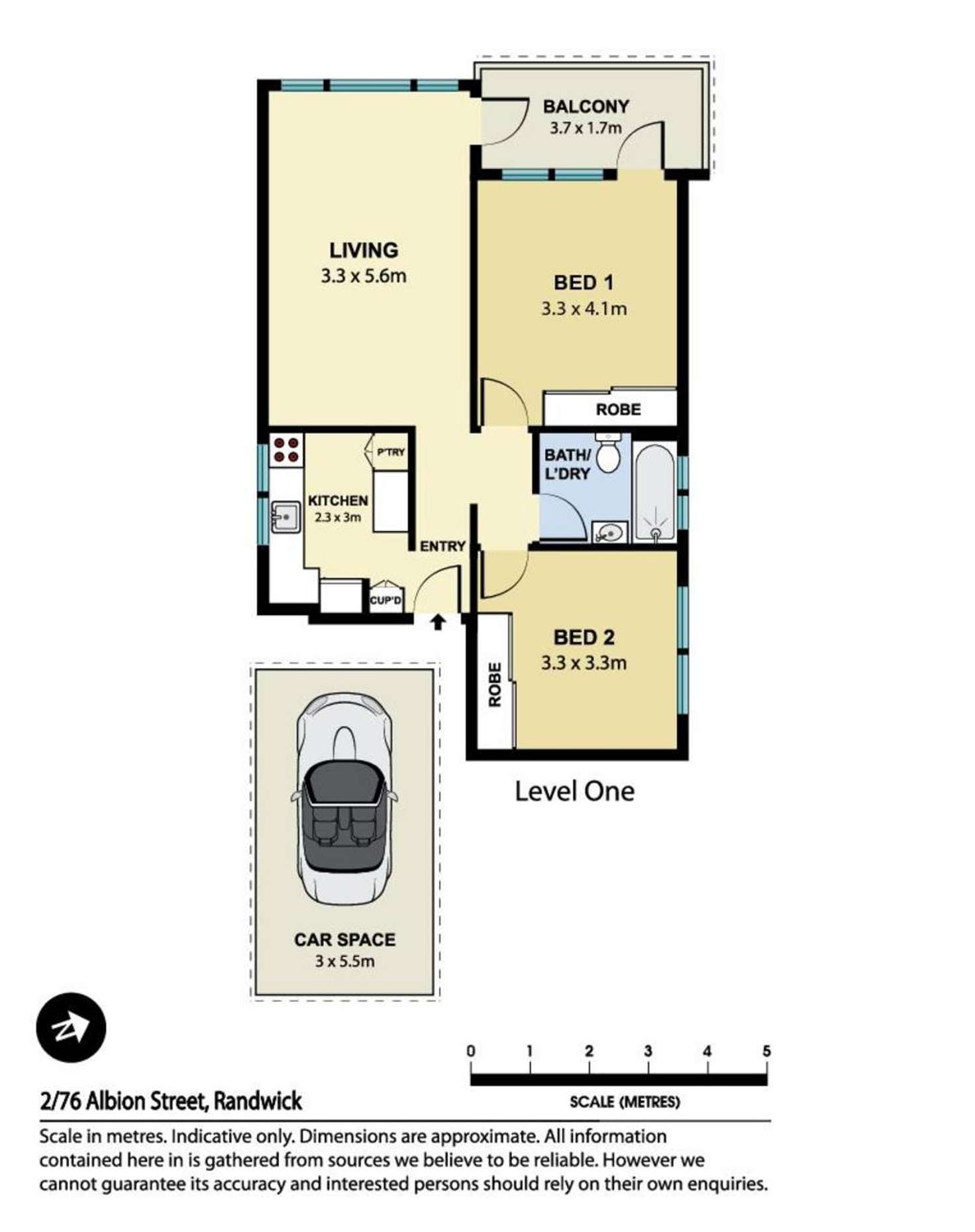 Floorplan of Homely apartment listing, 2/76 Albion Street, Randwick NSW 2031