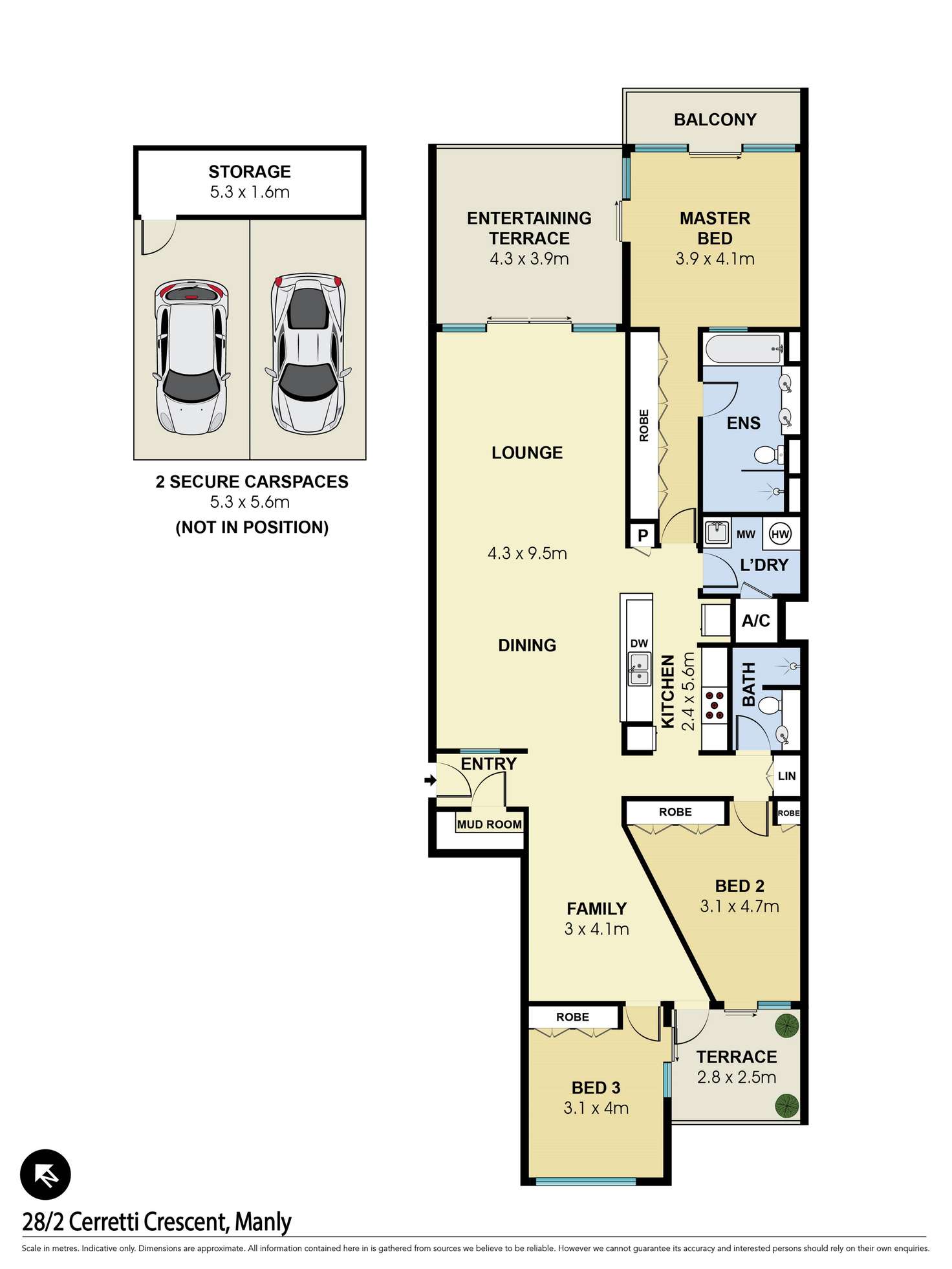 Floorplan of Homely apartment listing, 28/2 Cerretti Crescent, Manly NSW 2095