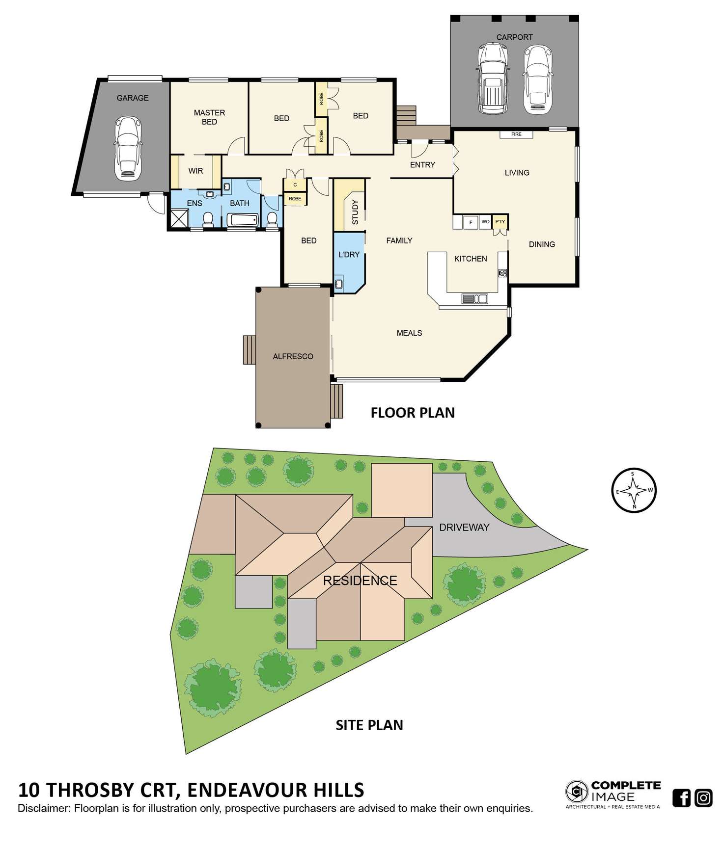 Floorplan of Homely house listing, 10 Throsby Court, Endeavour Hills VIC 3802