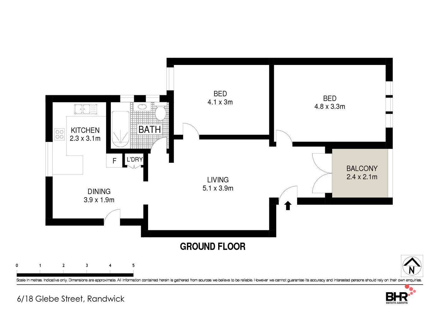 Floorplan of Homely unit listing, 6/18 Glebe Street, Randwick NSW 2031