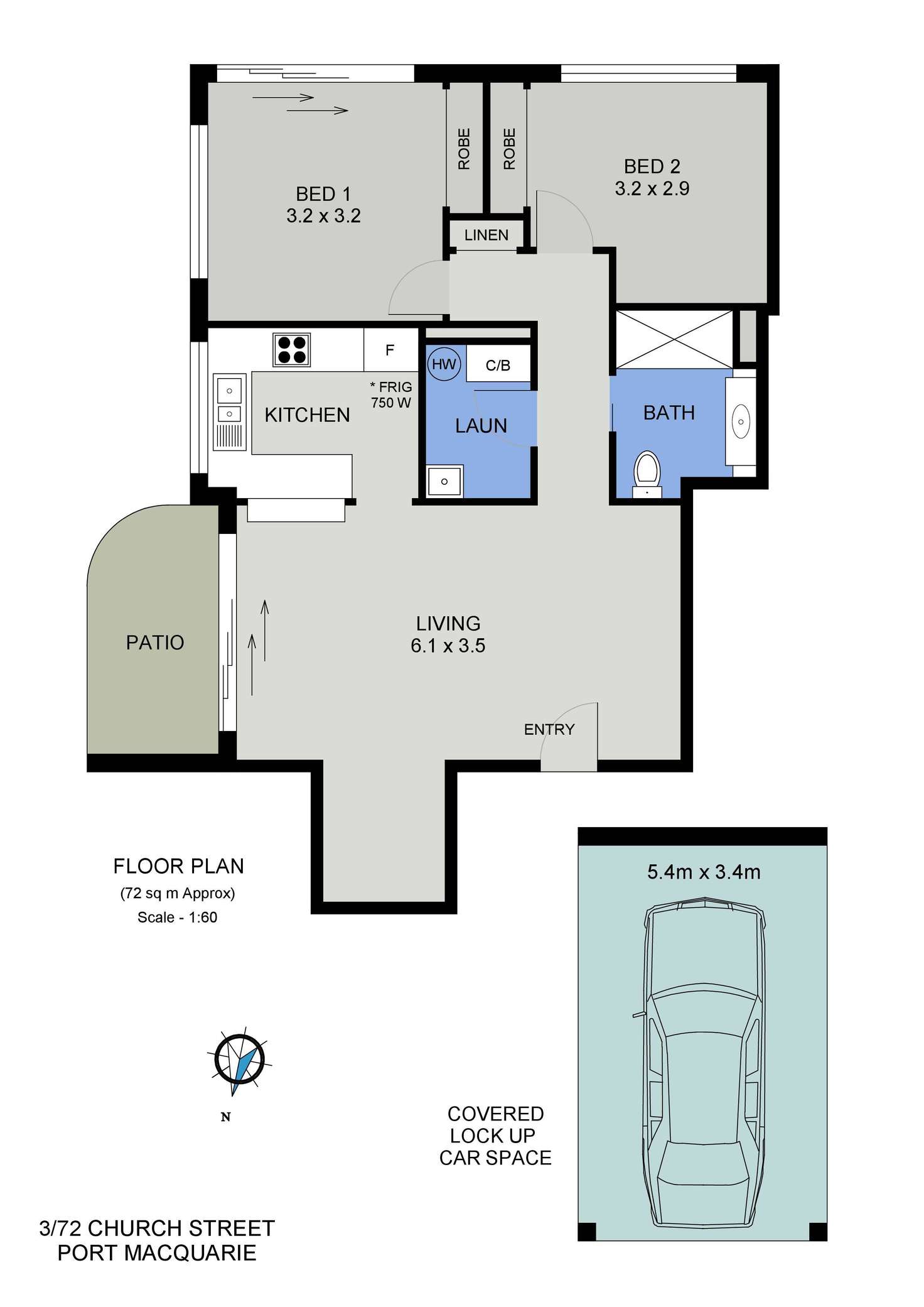 Floorplan of Homely unit listing, 3/72 Church Street, Port Macquarie NSW 2444