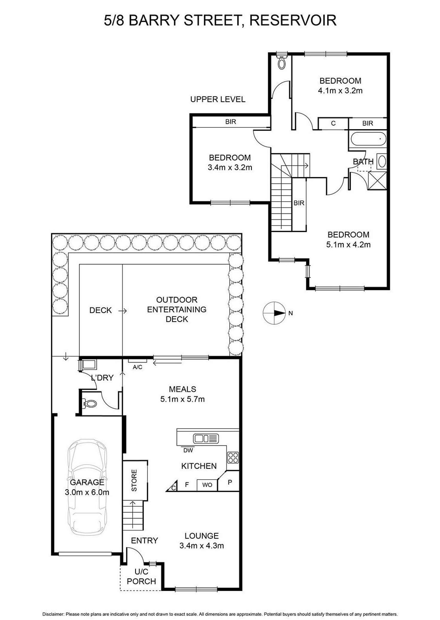 Floorplan of Homely townhouse listing, 5/8 Barry Street, Reservoir VIC 3073