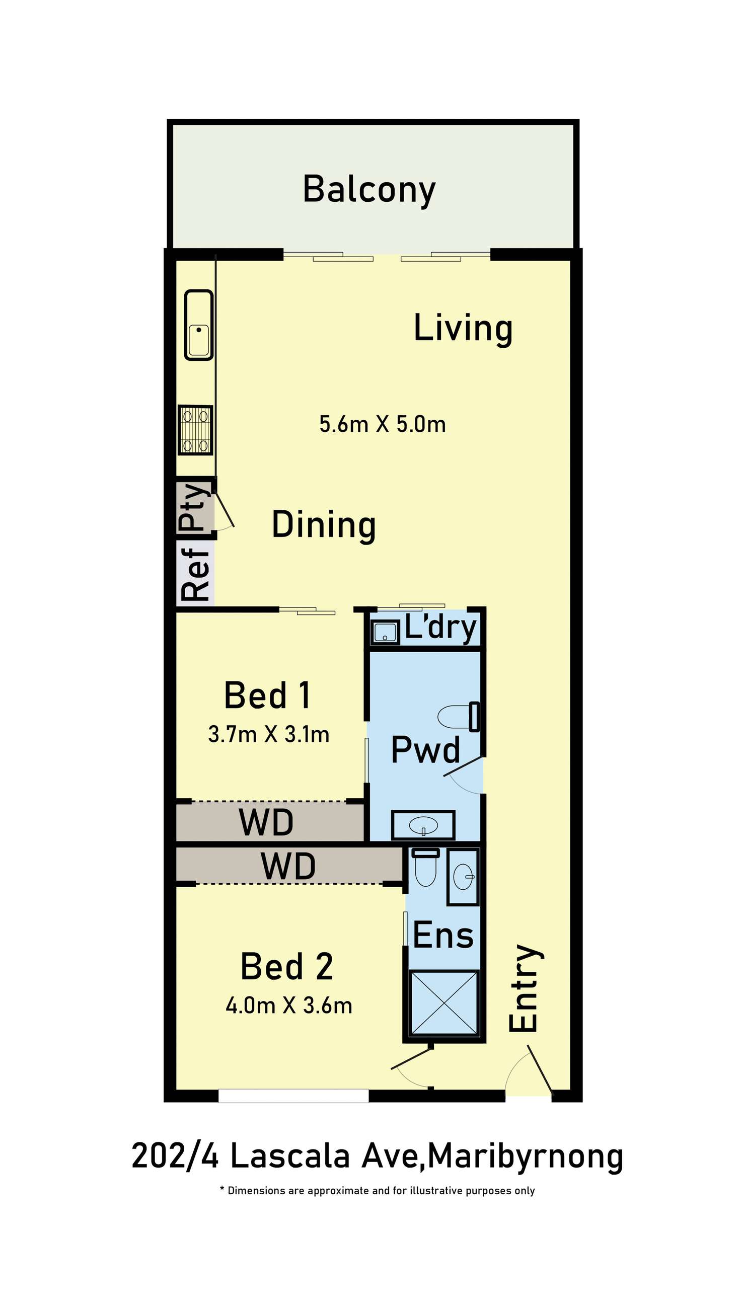 Floorplan of Homely apartment listing, 202/4 La Scala Avenue, Maribyrnong VIC 3032