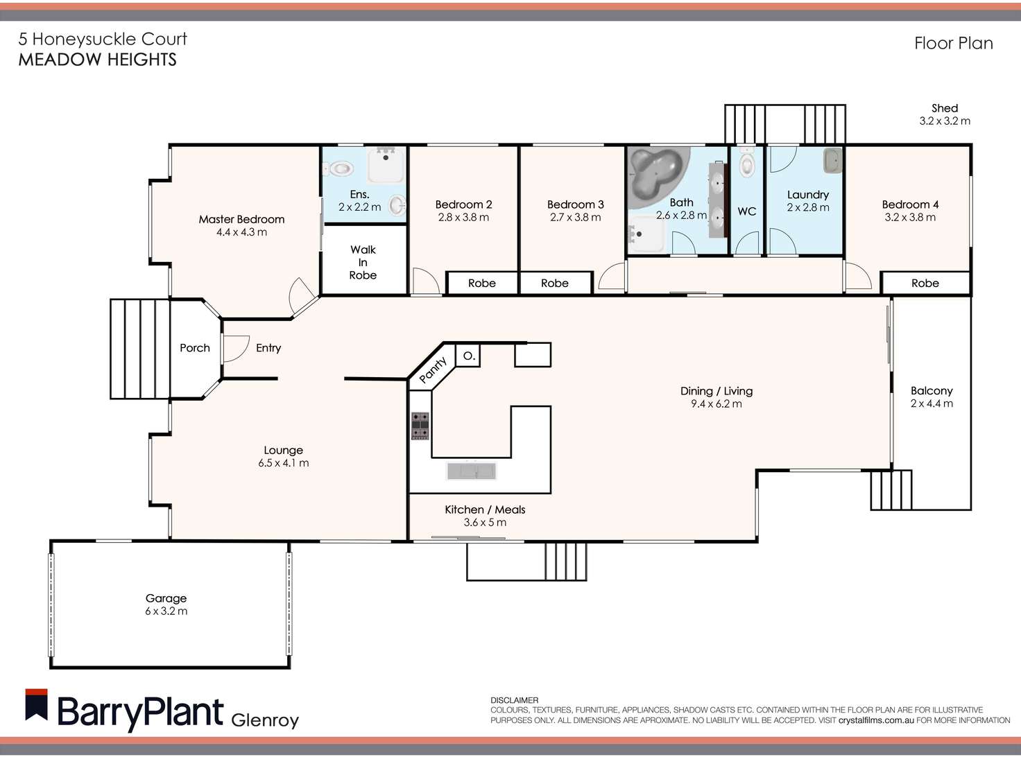 Floorplan of Homely house listing, 5 Honeysuckle Court, Meadow Heights VIC 3048