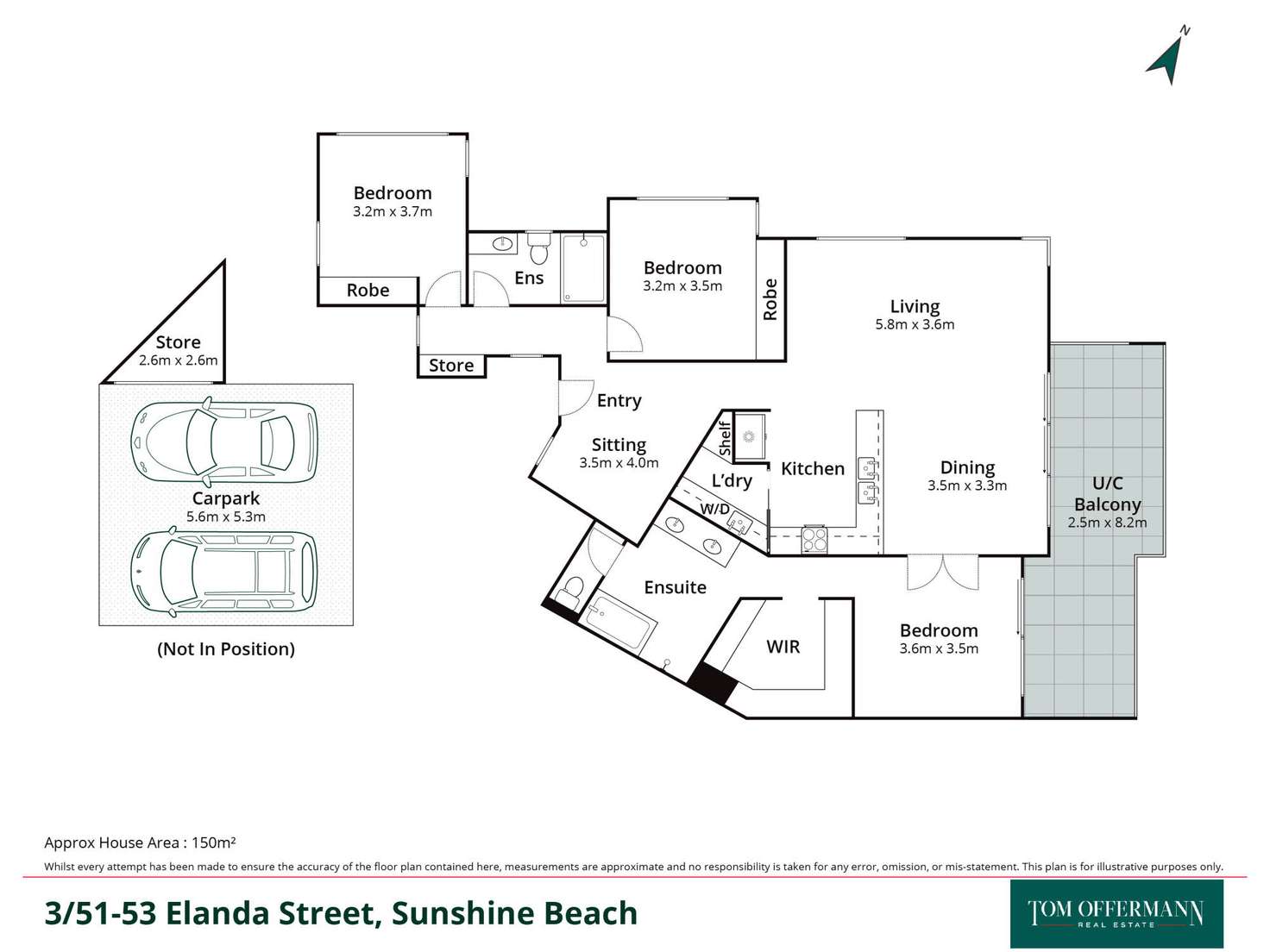 Floorplan of Homely unit listing, 3/53-55 Elanda Street, Sunshine Beach QLD 4567
