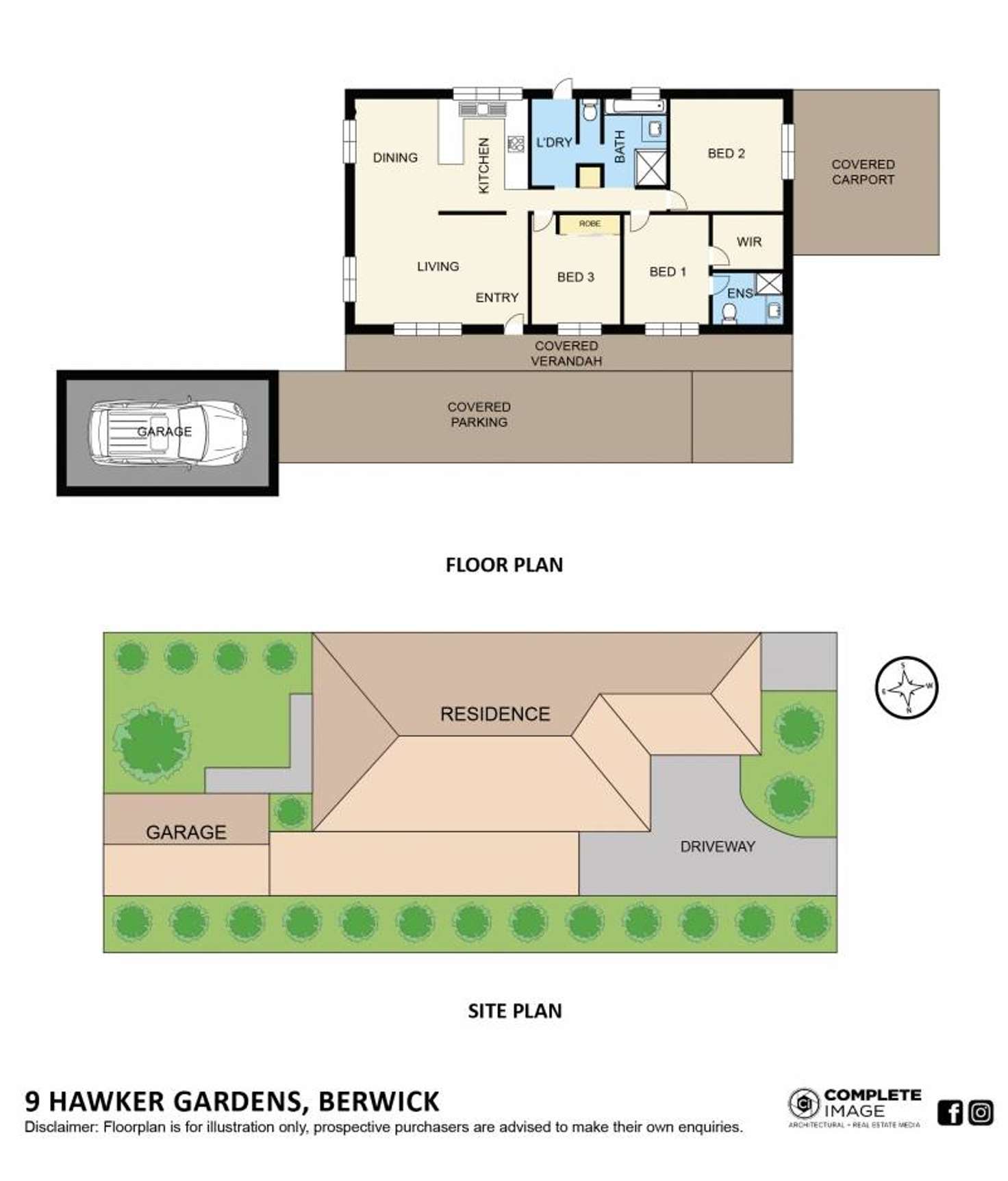 Floorplan of Homely house listing, 9 Hawker Gardens, Berwick VIC 3806