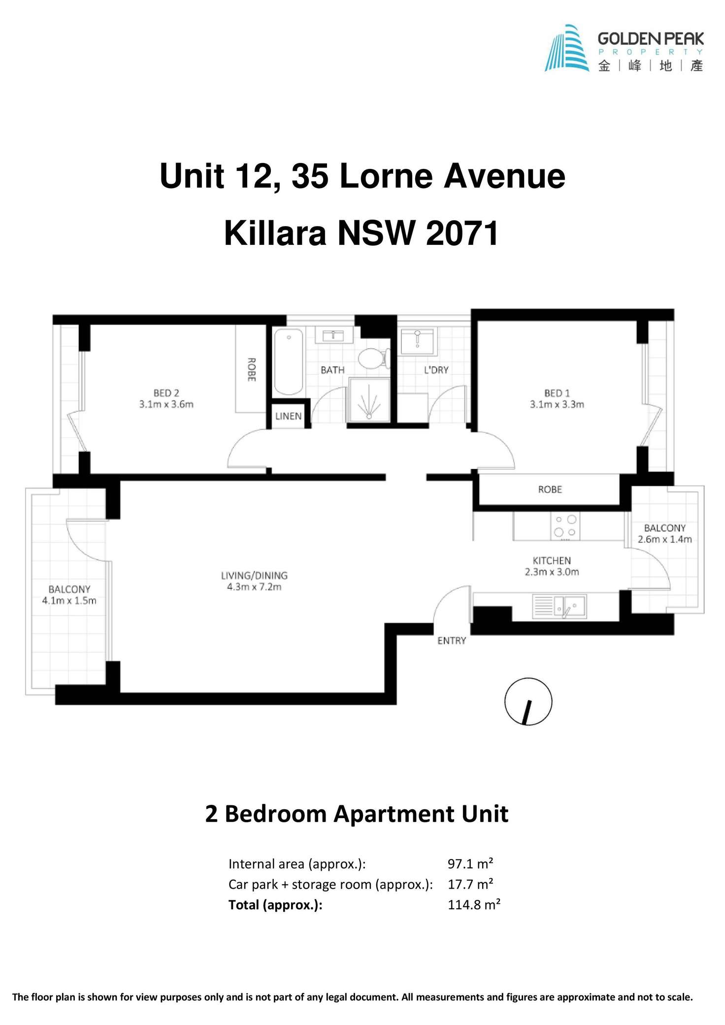 Floorplan of Homely apartment listing, 12/35 Lorne Avenue, Killara NSW 2071