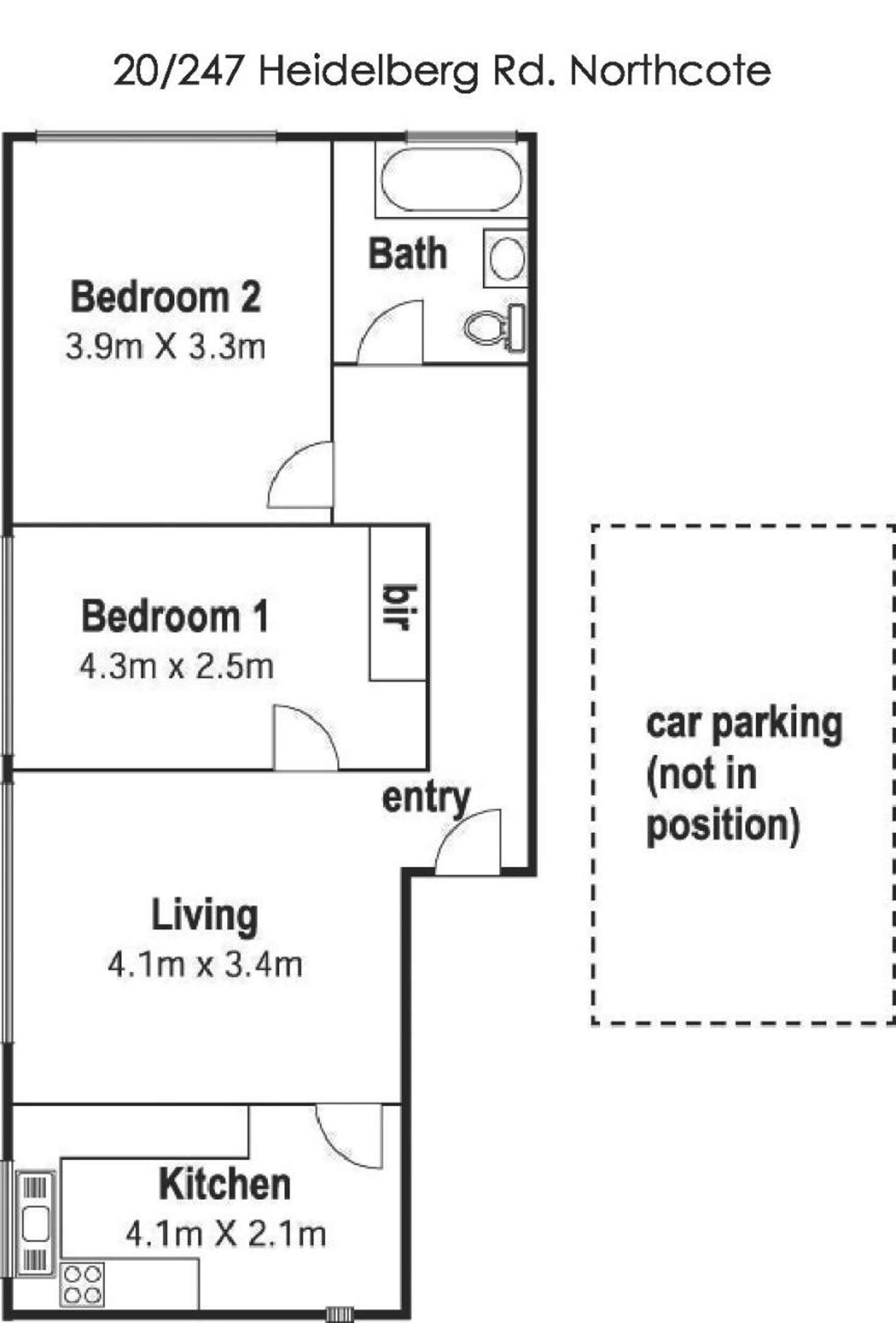 Floorplan of Homely apartment listing, 20/247 Heidelberg Road, Northcote VIC 3070
