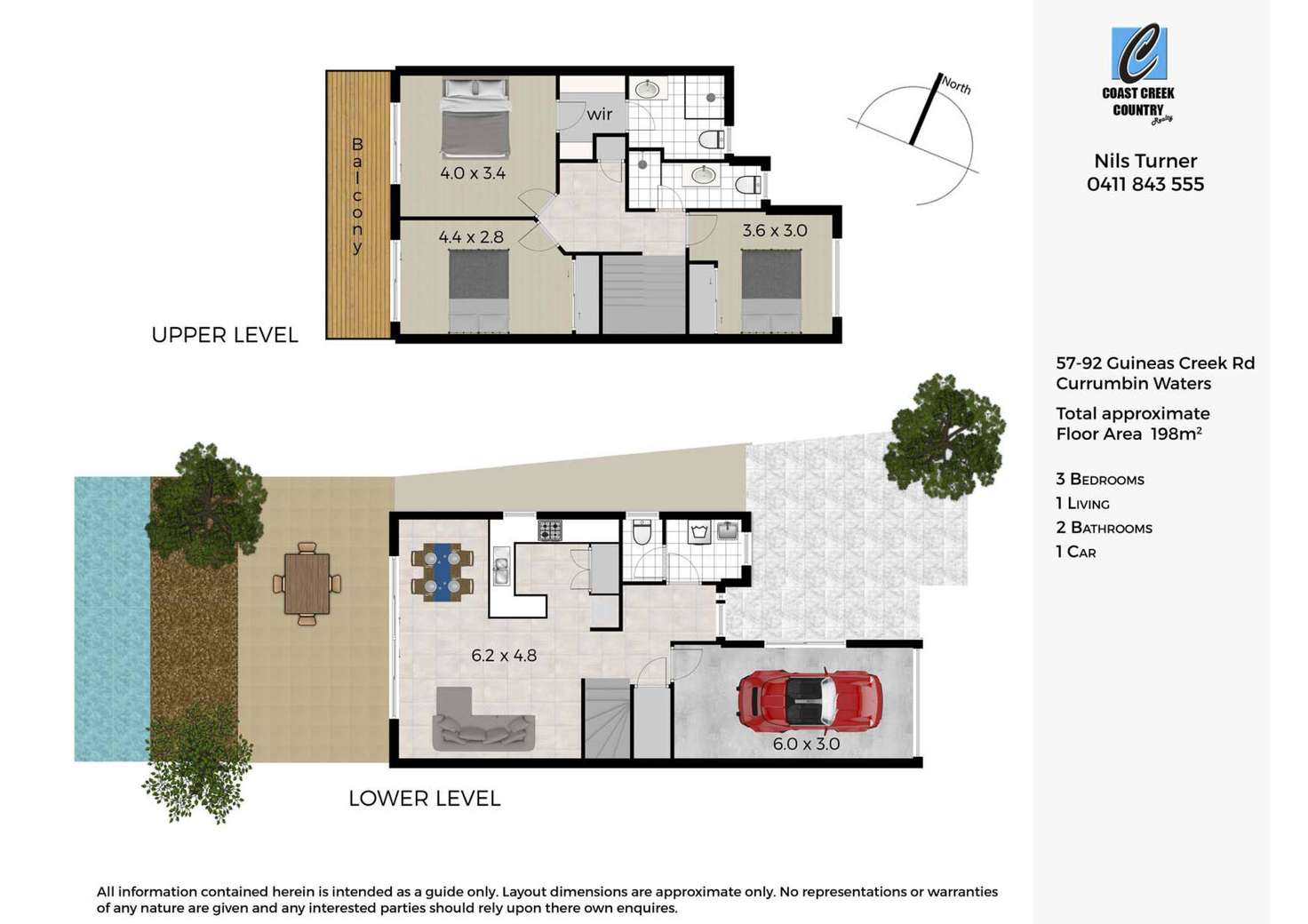 Floorplan of Homely townhouse listing, 57/92 Guineas Creek Road, Currumbin Waters QLD 4223