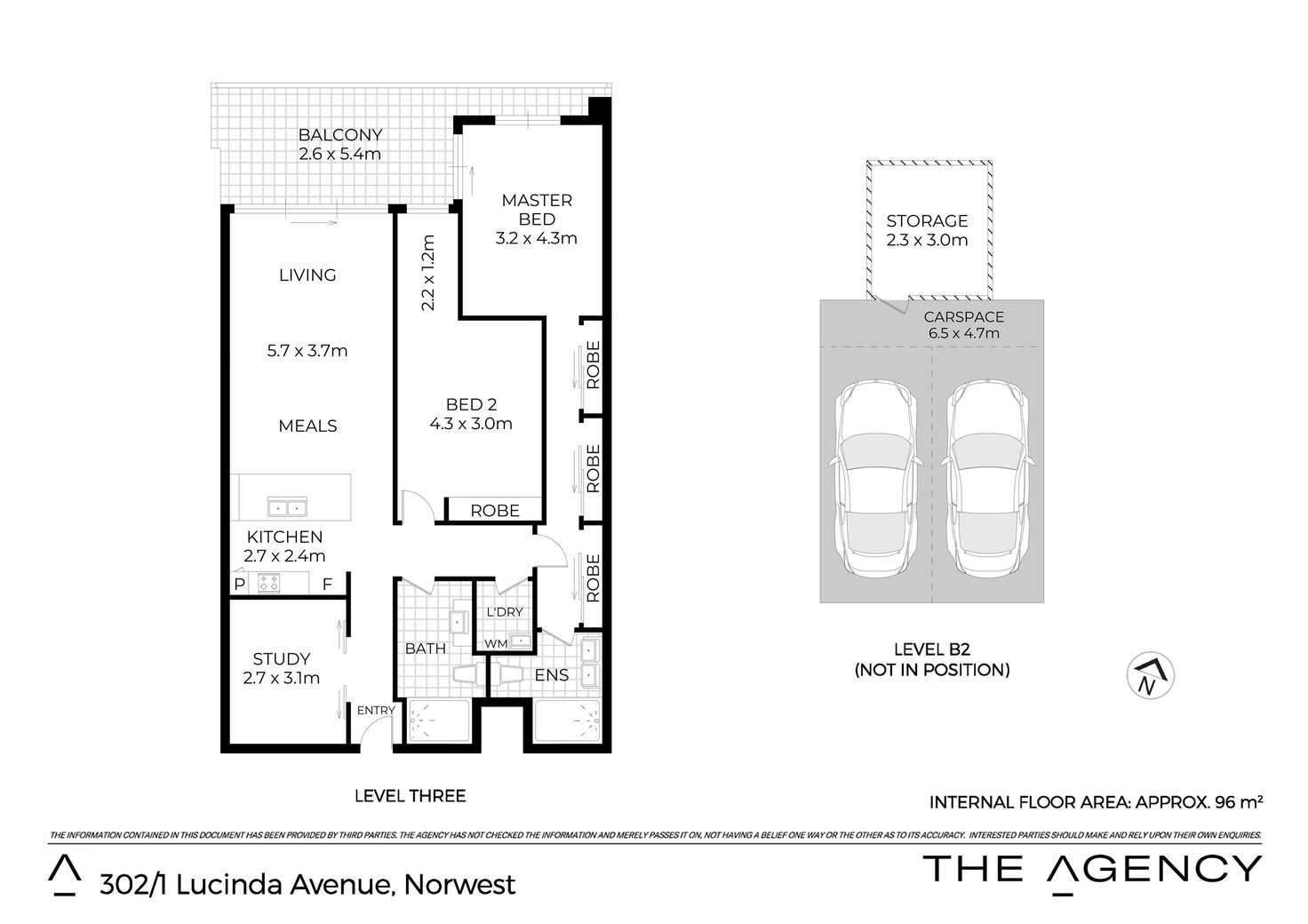 Floorplan of Homely apartment listing, 302/1 Lucinda Avenue, Norwest NSW 2153