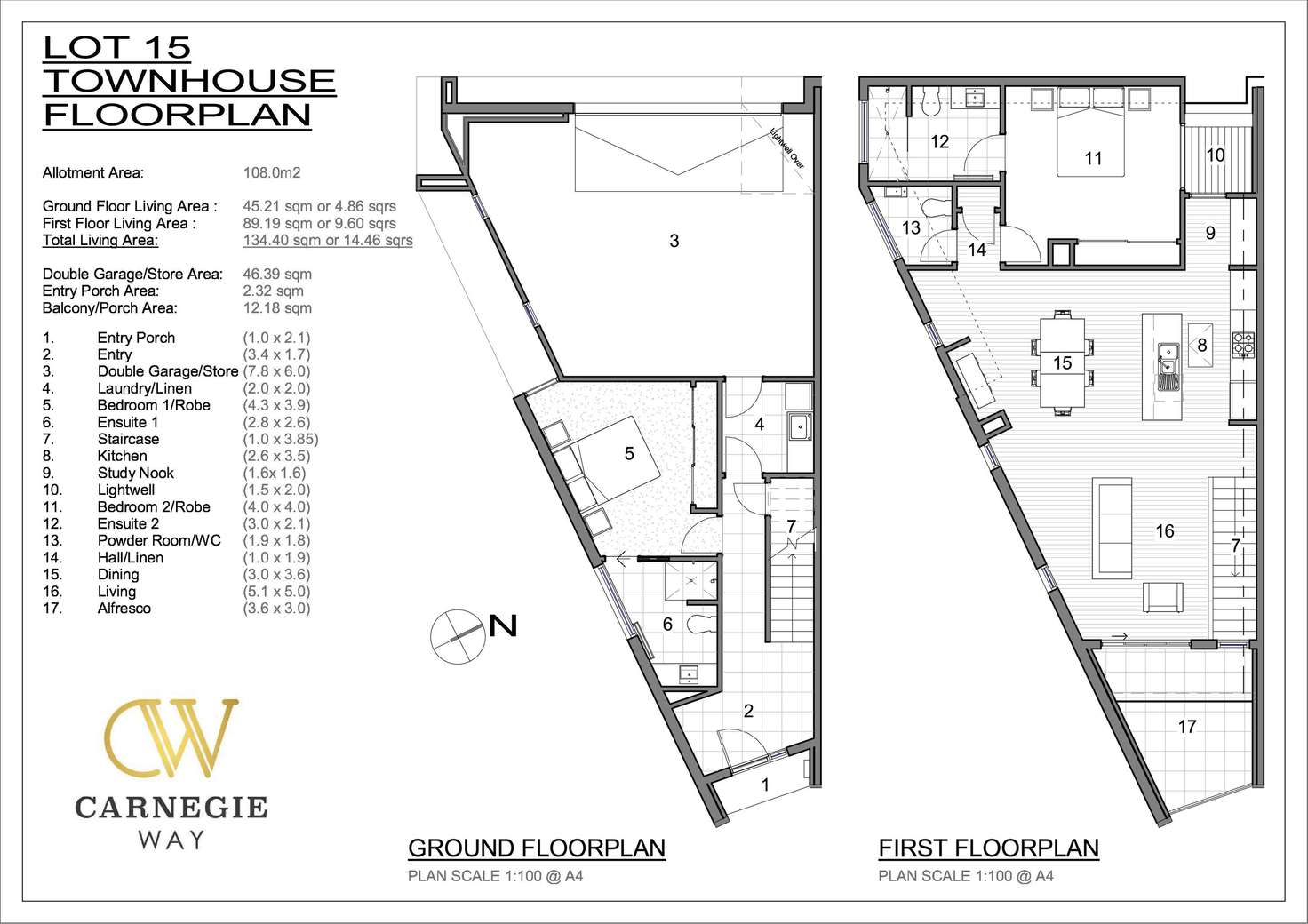 Floorplan of Homely townhouse listing, 34D Havlin Street, Bendigo VIC 3550